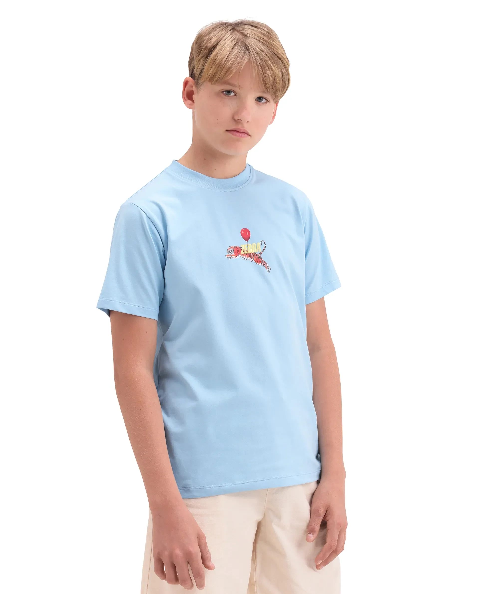 Rare Ones Kids Simp Light Blue Cotton Blend Fabric Pull-On Closure Regular Fit T-Shirt - Image 6