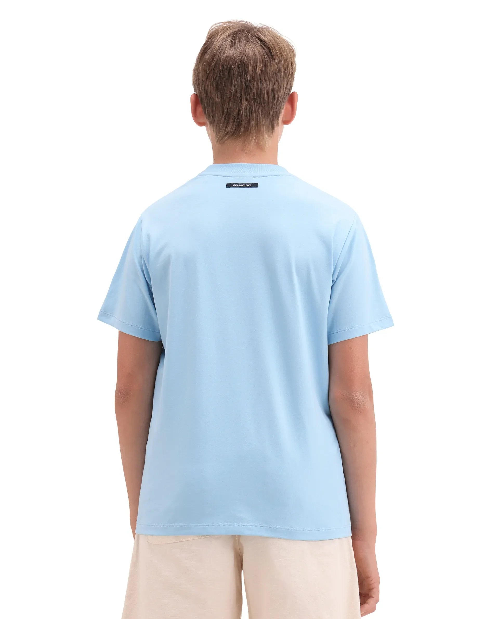 Rare Ones Kids Simp Light Blue Cotton Blend Fabric Pull-On Closure Regular Fit T-Shirt - Image 7