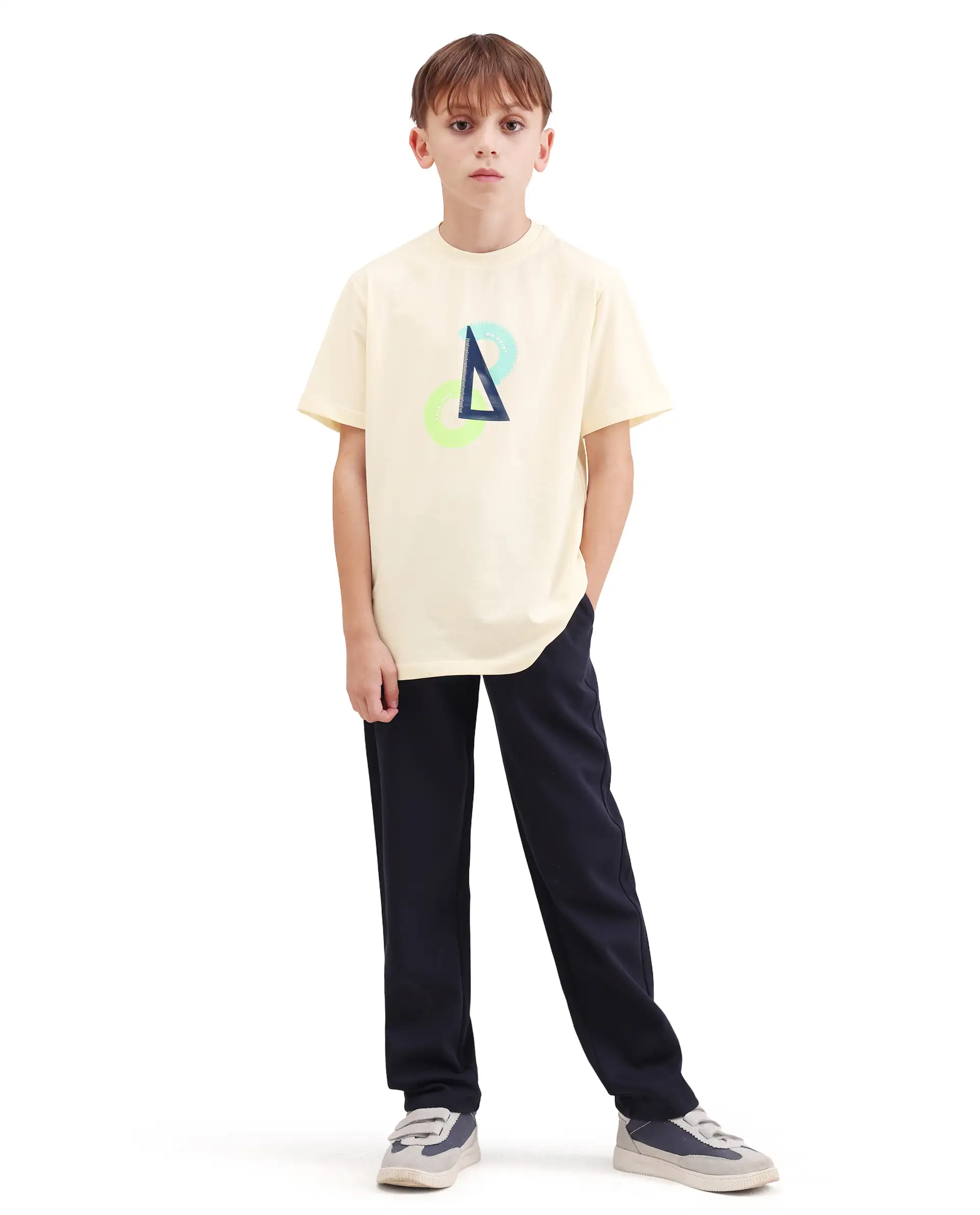 Rare Ones Kids Trac Off White Cotton Blend Pull-On Closure Pigment Print Regular Fit T-Shirt - Image 2