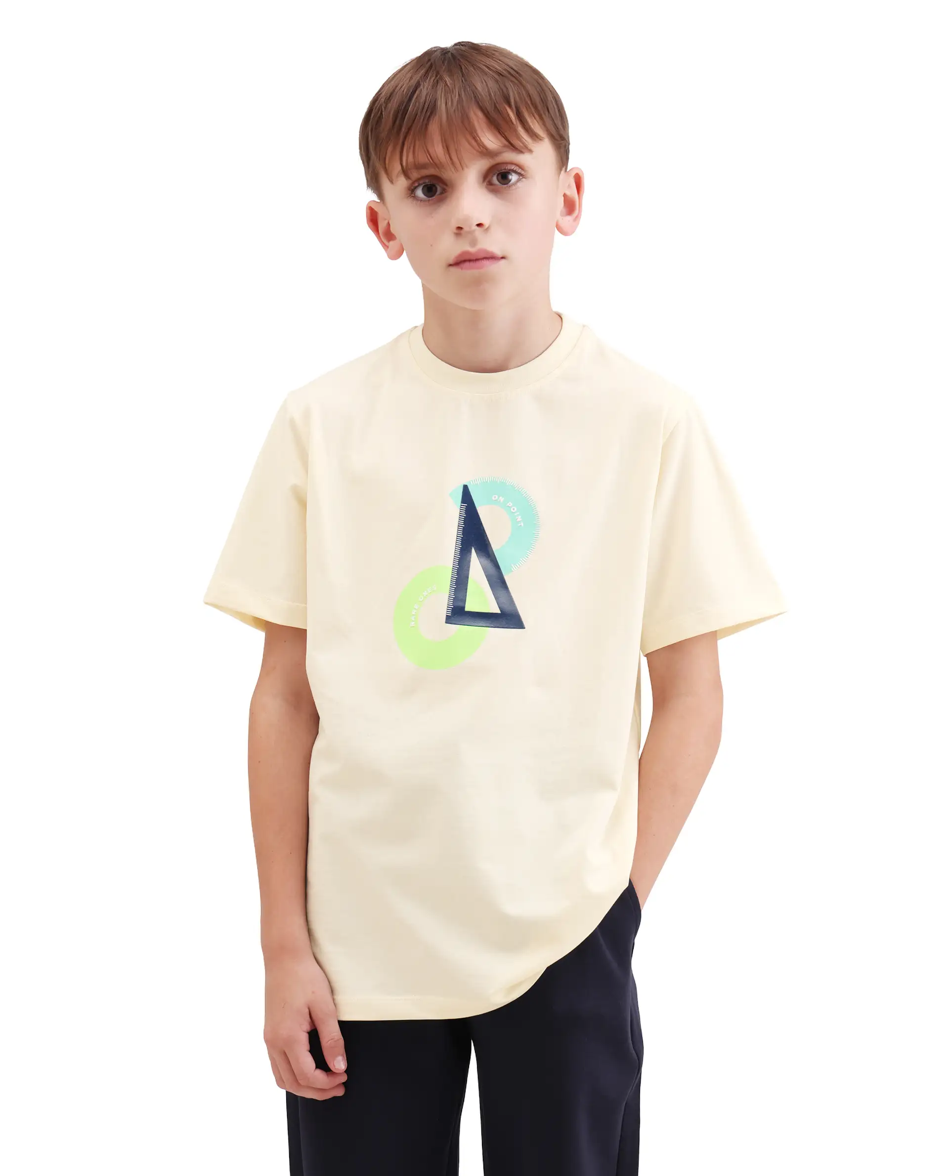 Rare Ones Kids Trac Off White Cotton Blend Pull-On Closure Pigment Print Regular Fit T-Shirt - Image 3