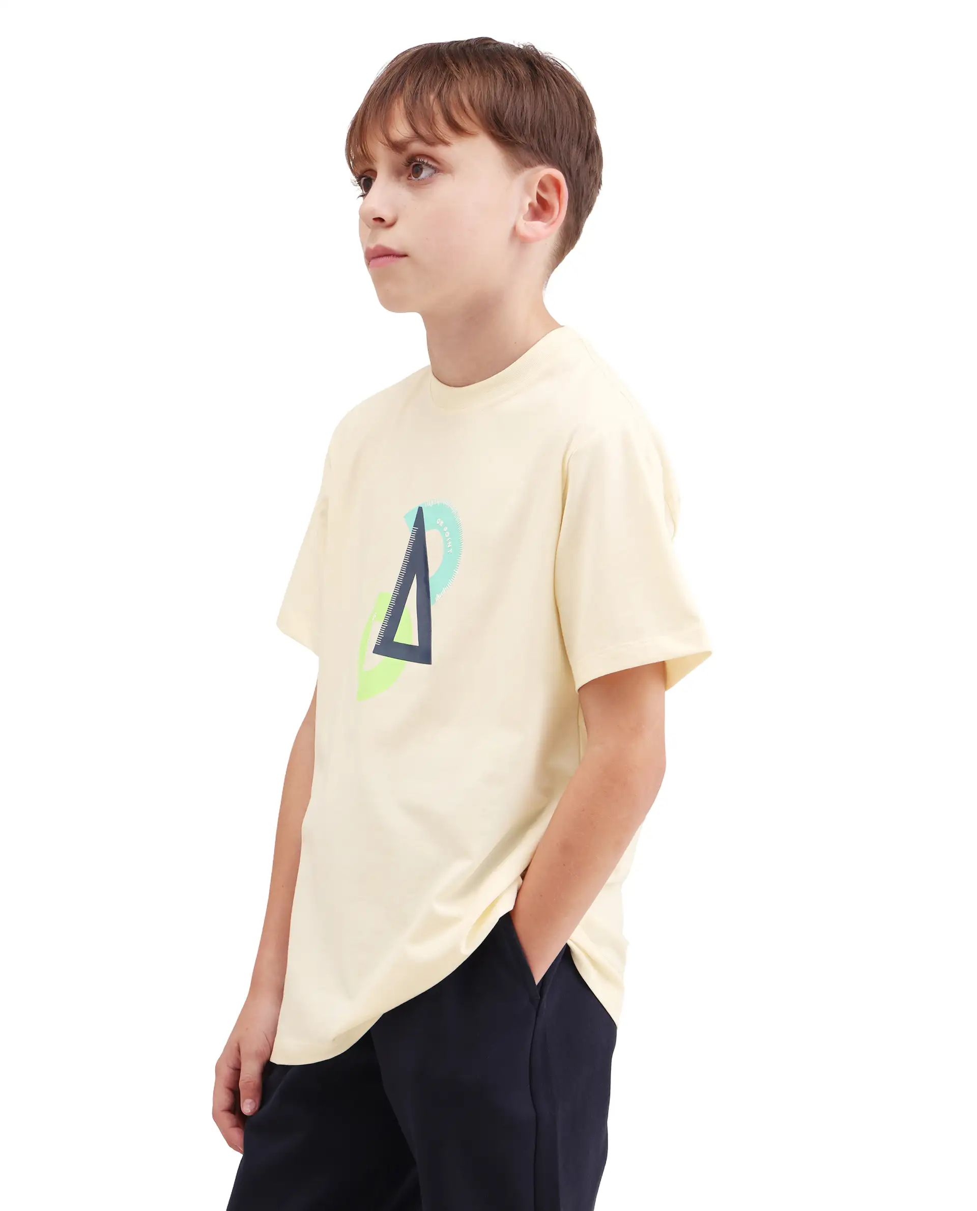 Rare Ones Kids Trac Off White Cotton Blend Pull-On Closure Pigment Print Regular Fit T-Shirt - Image 4
