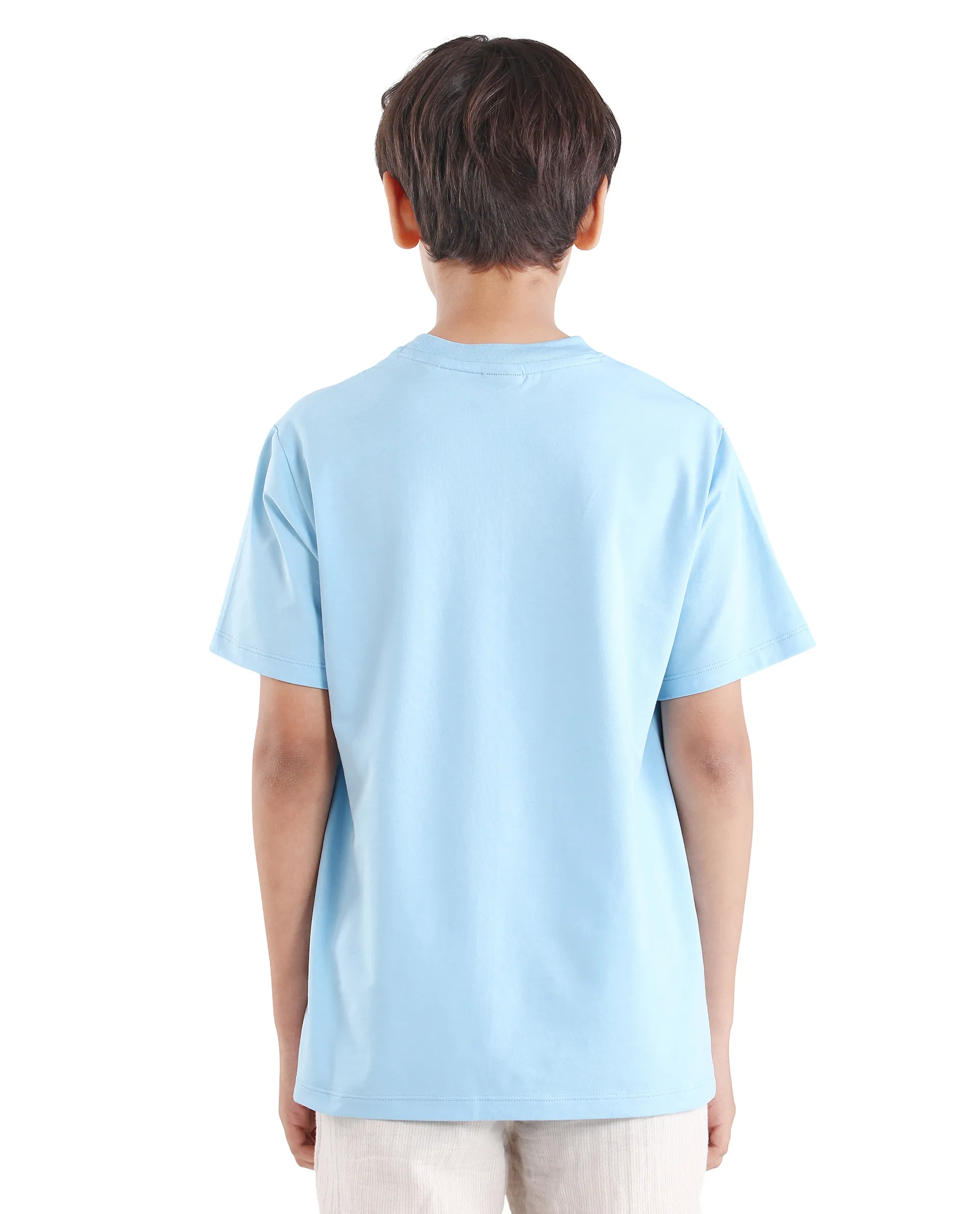 Rare Ones Kids Tregor-K Light Blue Cotton Blend Pull-On Closure Hd Print Regular Fit T-Shirt - Image 7