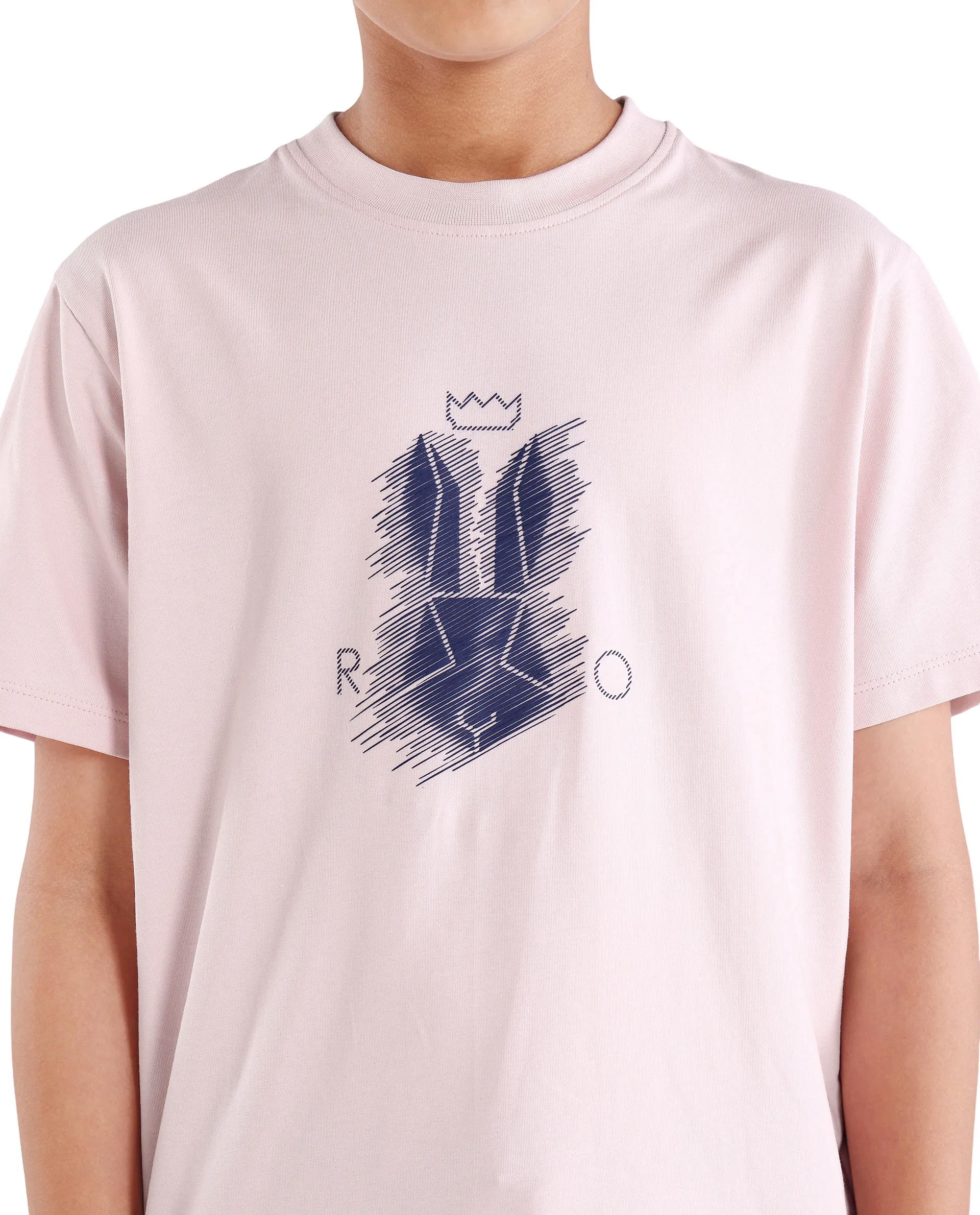 Rare Ones Kids Tregor-K Light Pink Cotton Blend Pull-On Closure Hd Print Regular Fit T-Shirt - Image 4
