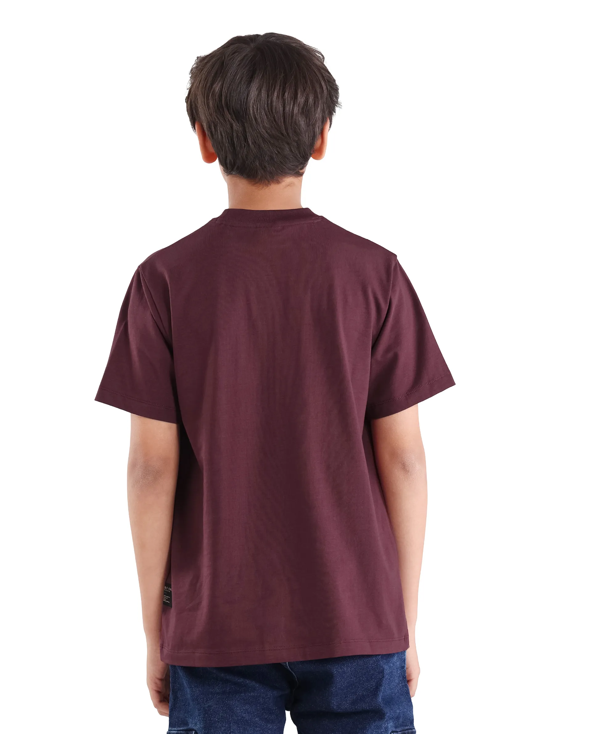 Rare Ones Kids Ure-K Dark Maroon Cotton Blend Fabric Pull-On Closure Hd Print Regular Fit T-Shirt - Image 7