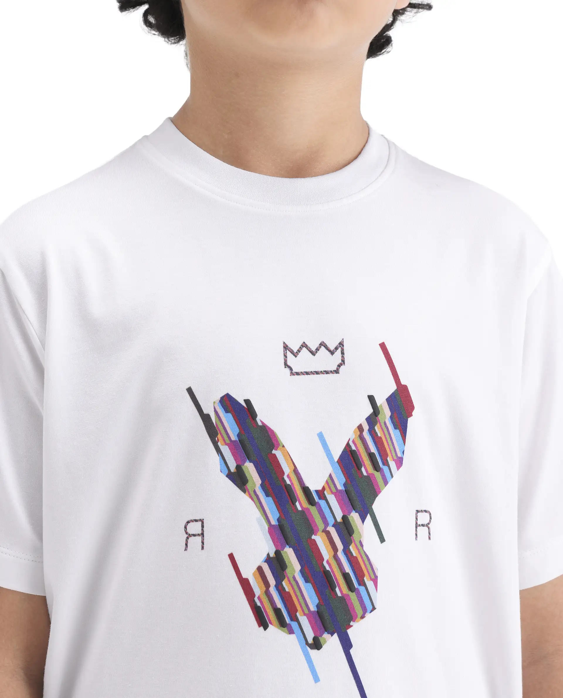 Rare Ones Kids Ure-K Off White Cotton Blend Fabric Pull-On Closure Hd Print Regular Fit T-Shirt - Image 3