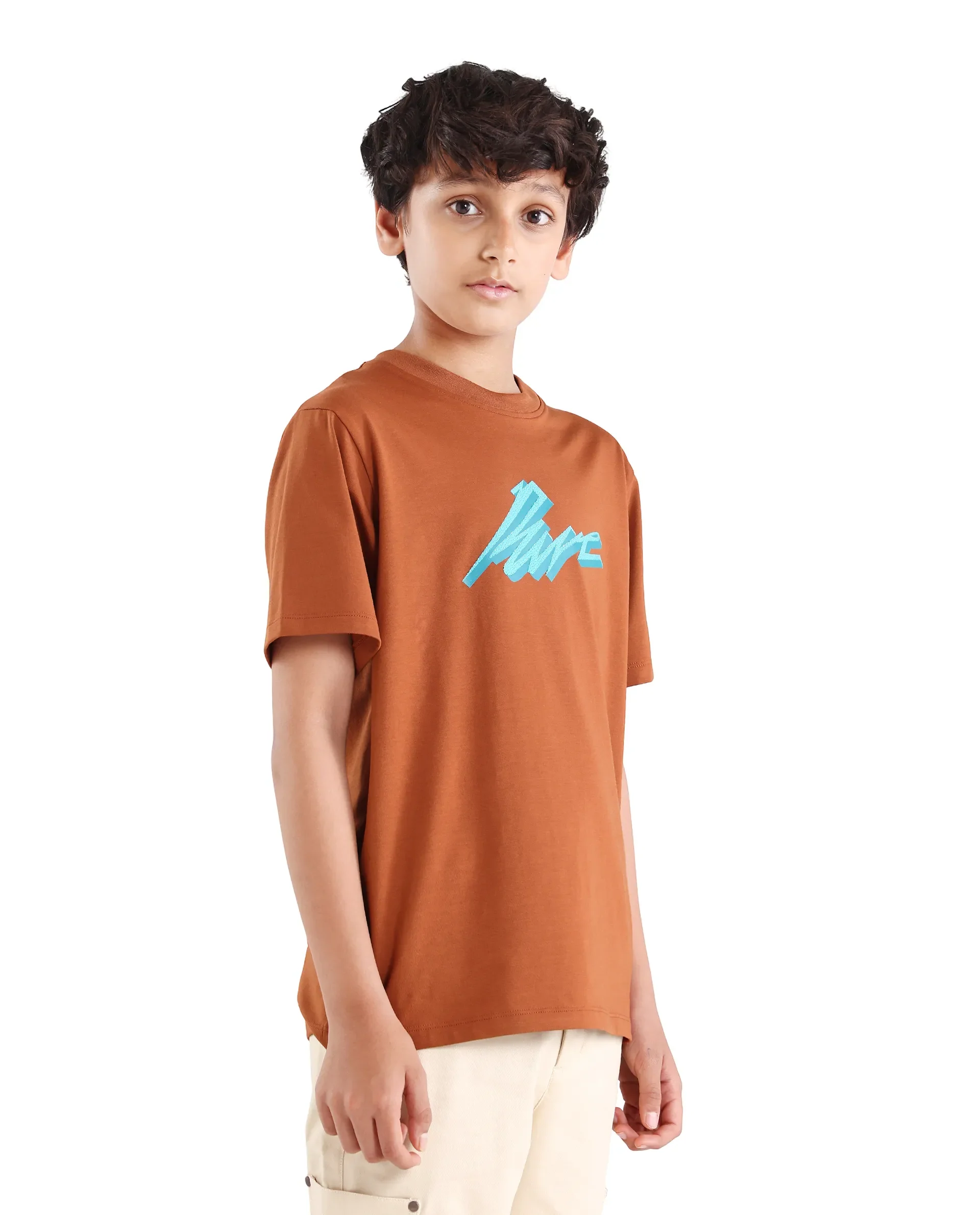 Rare Ones Kids Via-K Brown Cotton Blend Pull-On Closure Regular Fit T-Shirt - Image 6