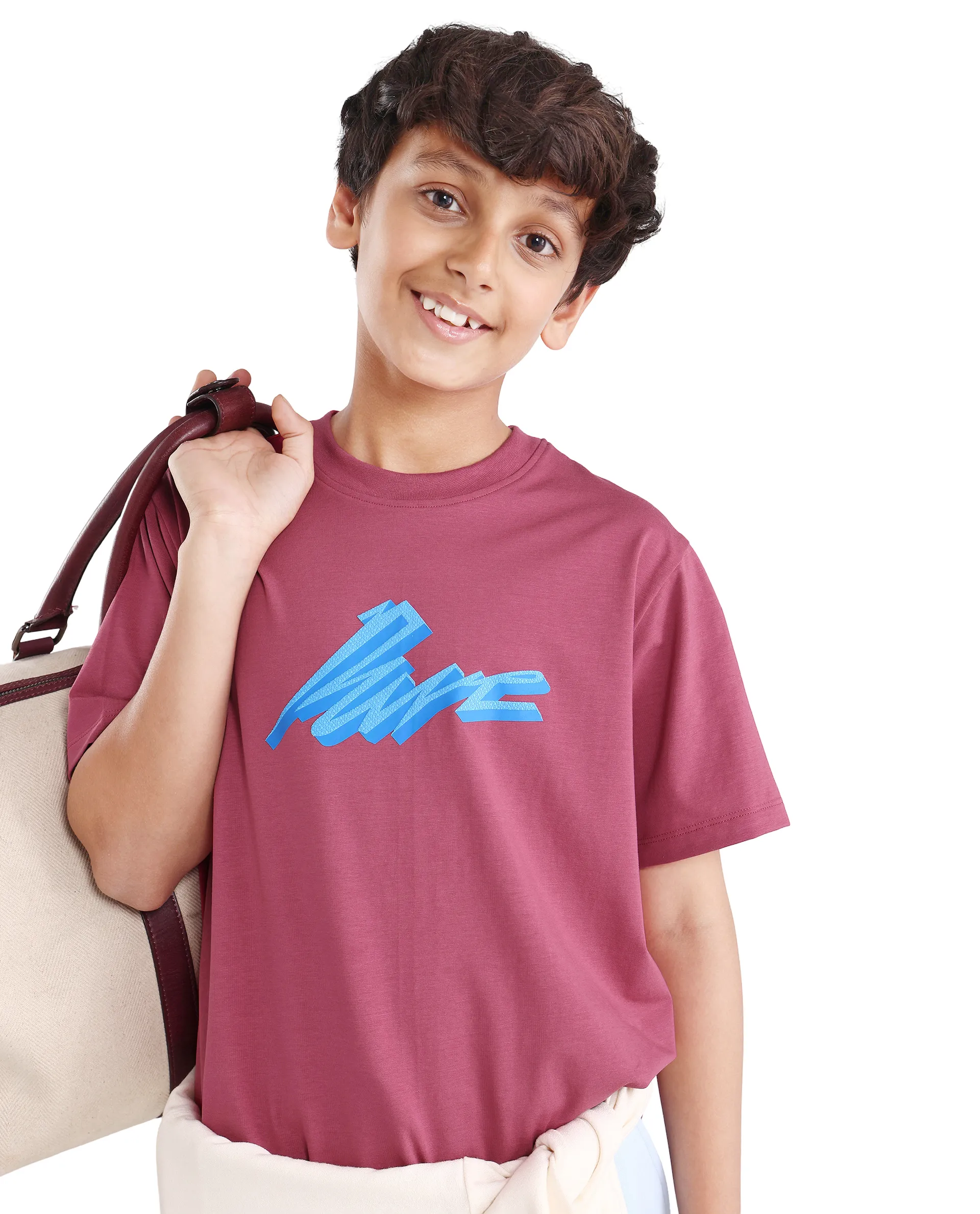 Rare Ones Kids Via-K Dark Pink Cotton Blend Pull-On Closure Regular Fit T-Shirt