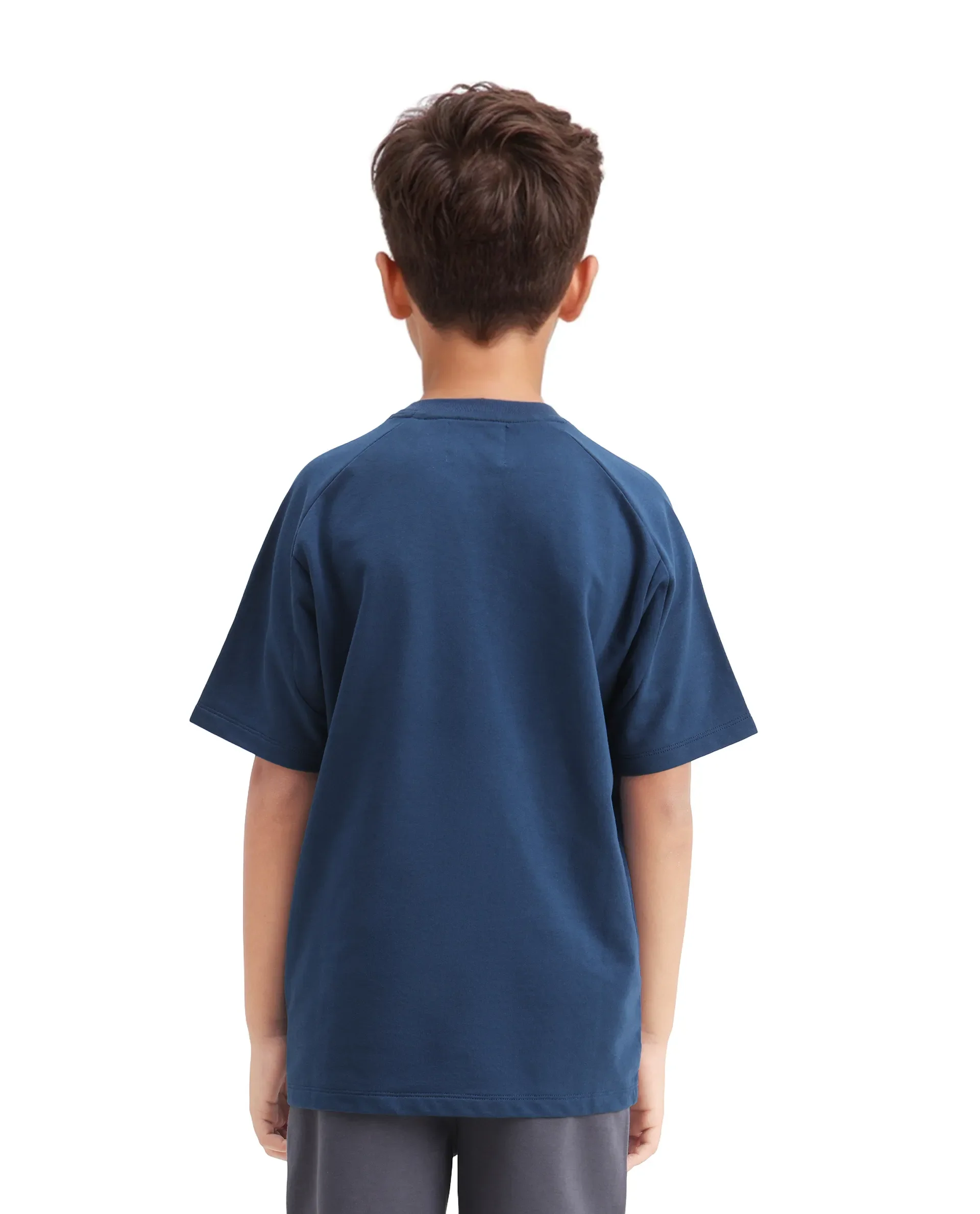 Rare Ones Kids Weke Navy Cotton Half Sleeves Cut And Sew Oversized T-Shirt - Image 7