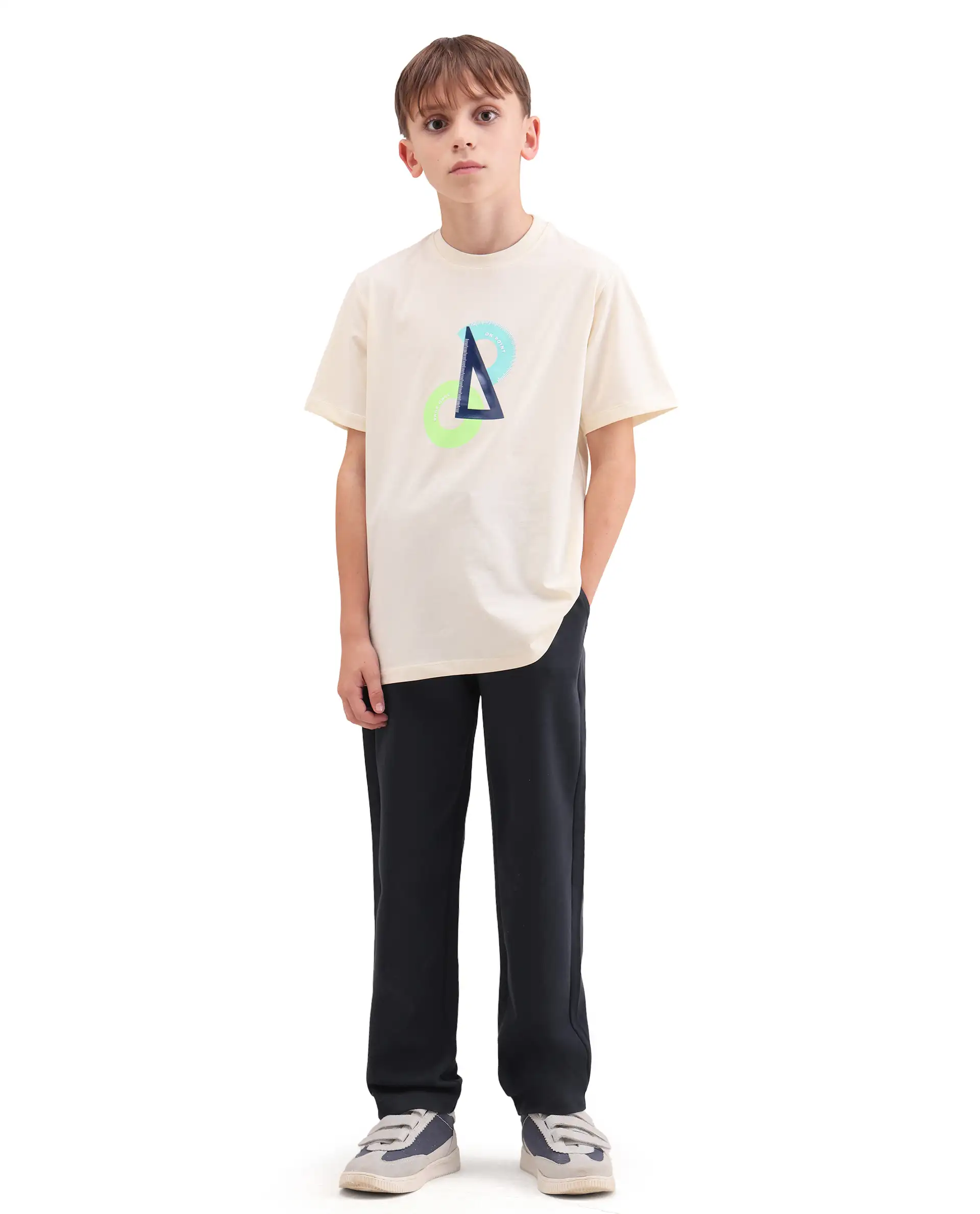 Rare Ones Kids Cory Navy Cotton Blend Fabric Drawstring Closure Straight Fit Track Pant - Image 4