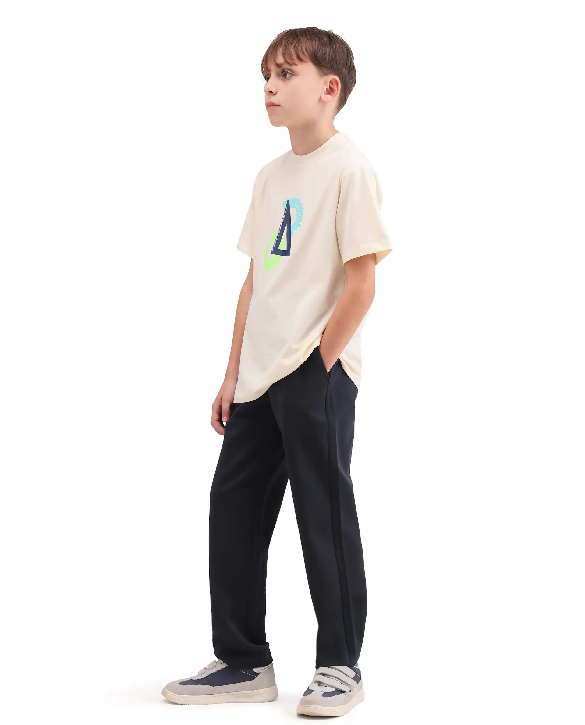 Rare Ones Kids Cory Navy Cotton Blend Fabric Drawstring Closure Straight Fit Track Pant - Image 7