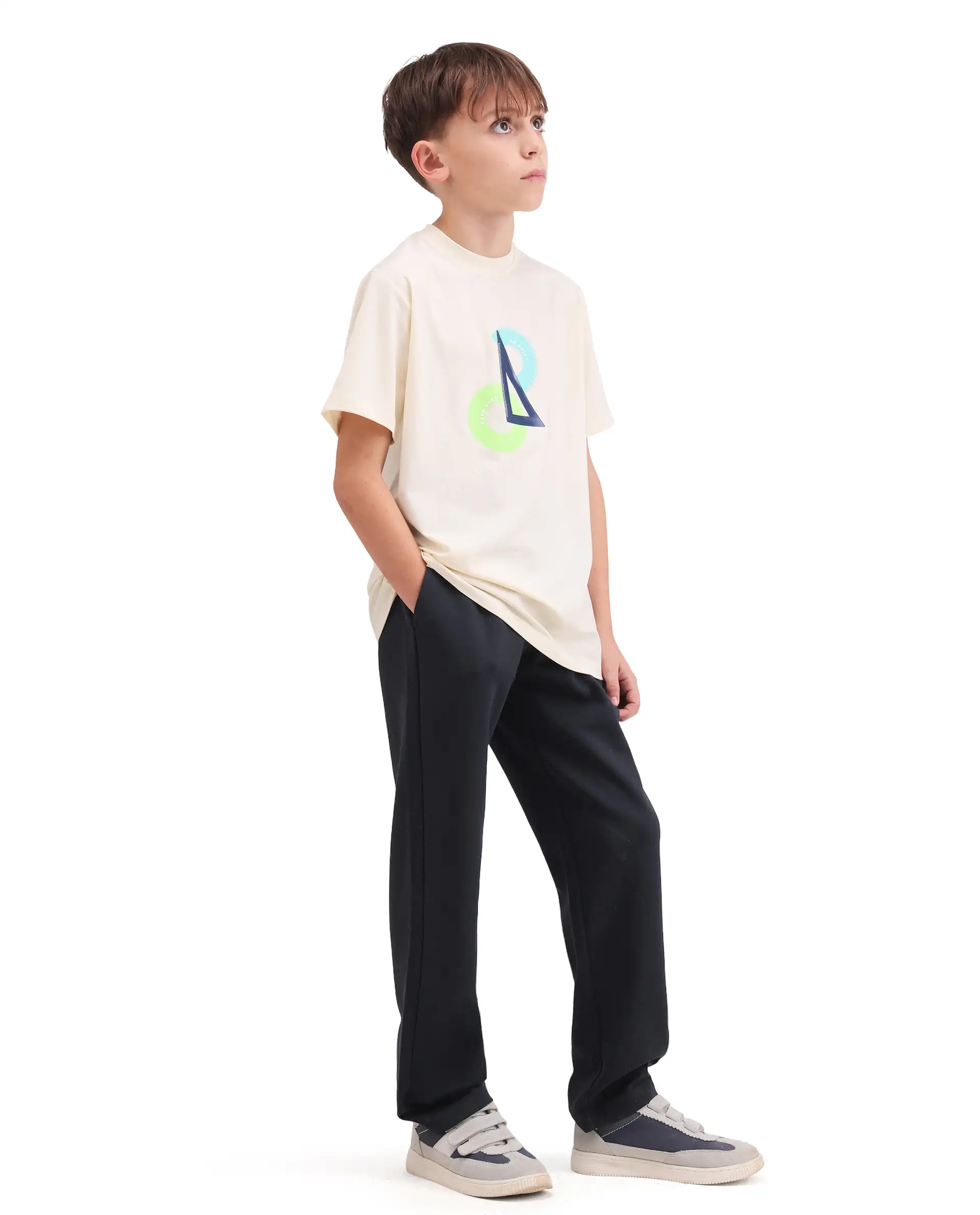 Rare Ones Kids Cory Navy Cotton Blend Fabric Drawstring Closure Straight Fit Track Pant - Image 8