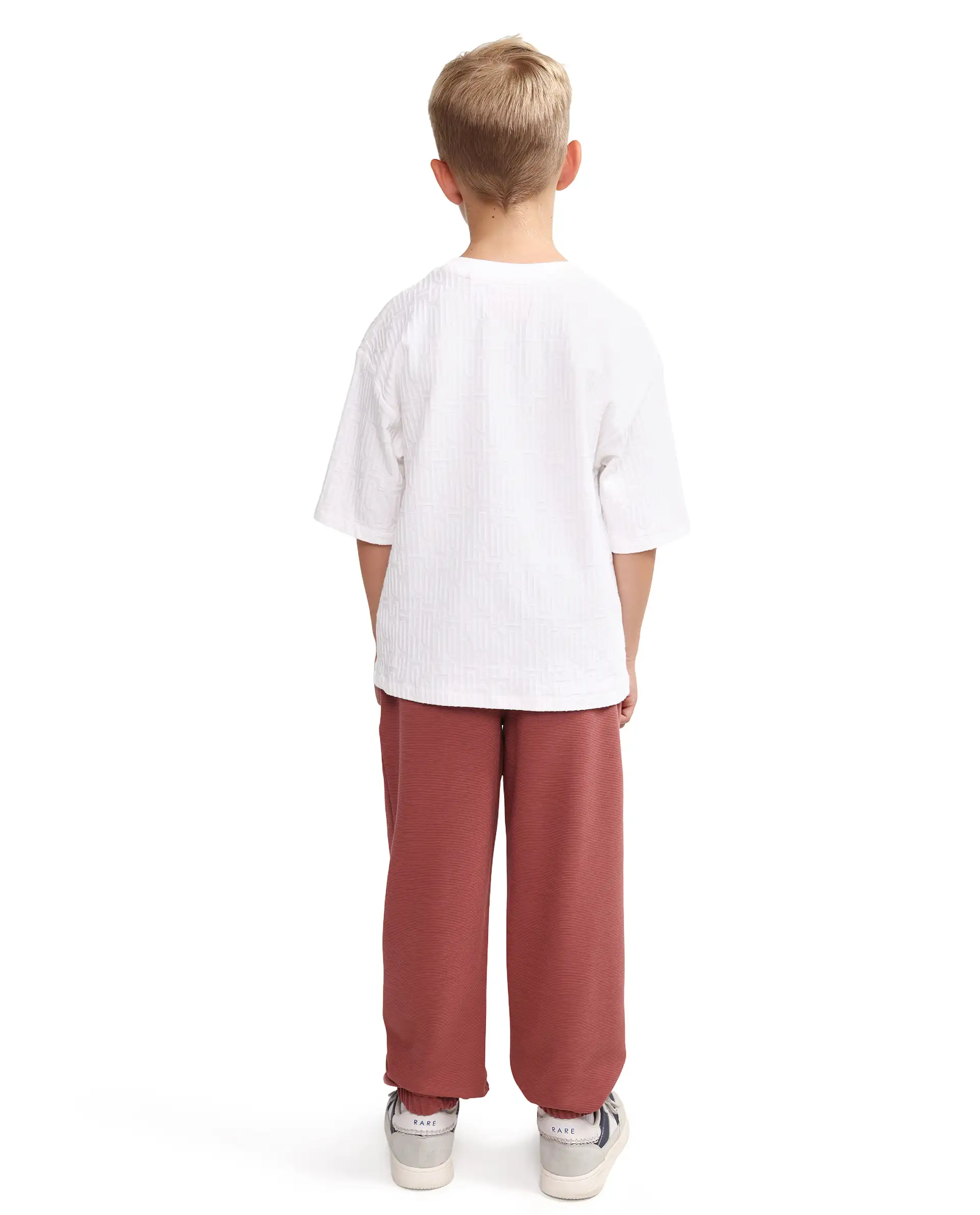 Rare Ones Kids Lando Dusky Red Cotton Blend Fabric Drawstring Closure Jogger Fit Track Pant - Image 10