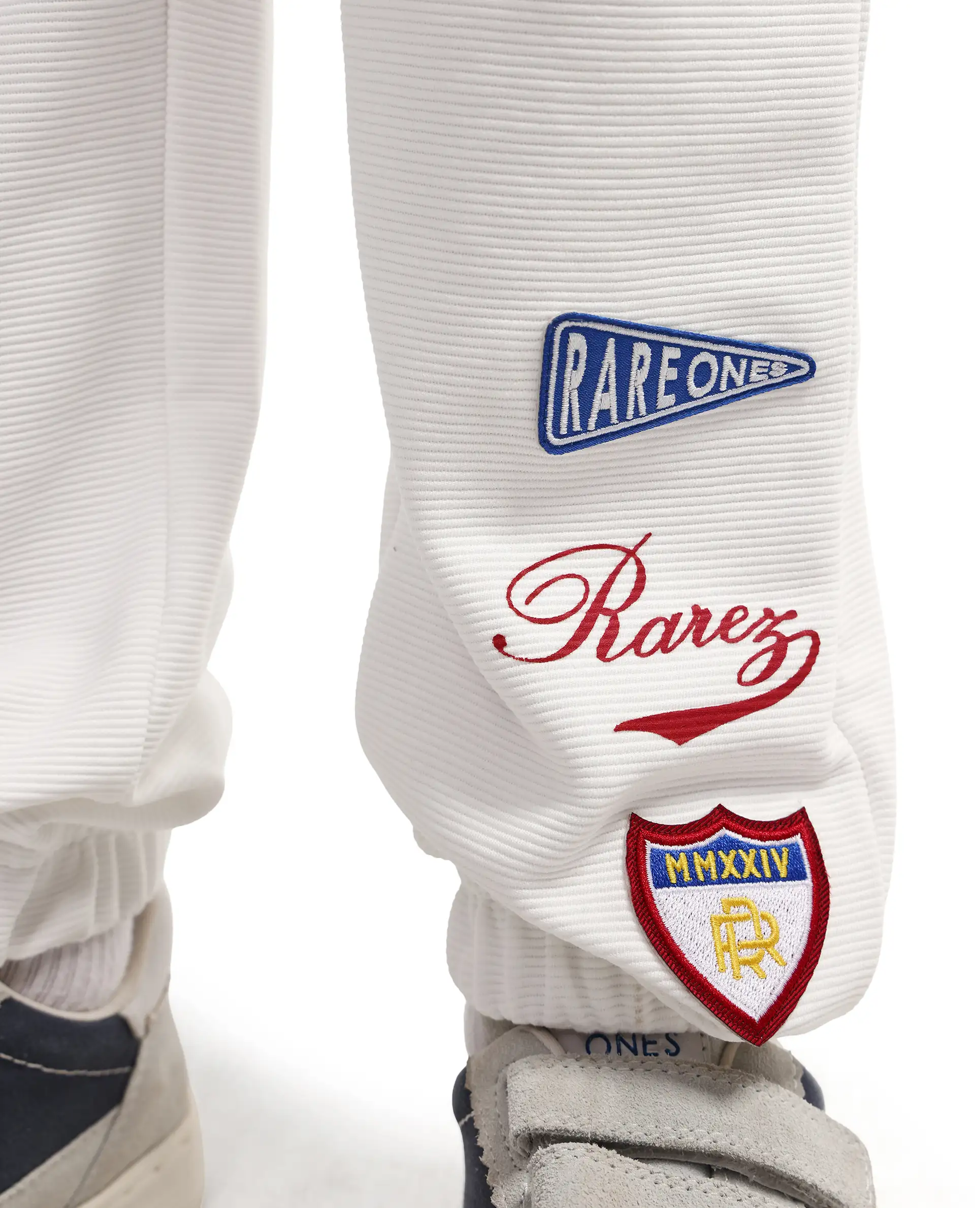 Rare Ones Kids Lando Off White Cotton Blend Fabric Drawstring Closure Jogger Fit Track Pant - Image 5