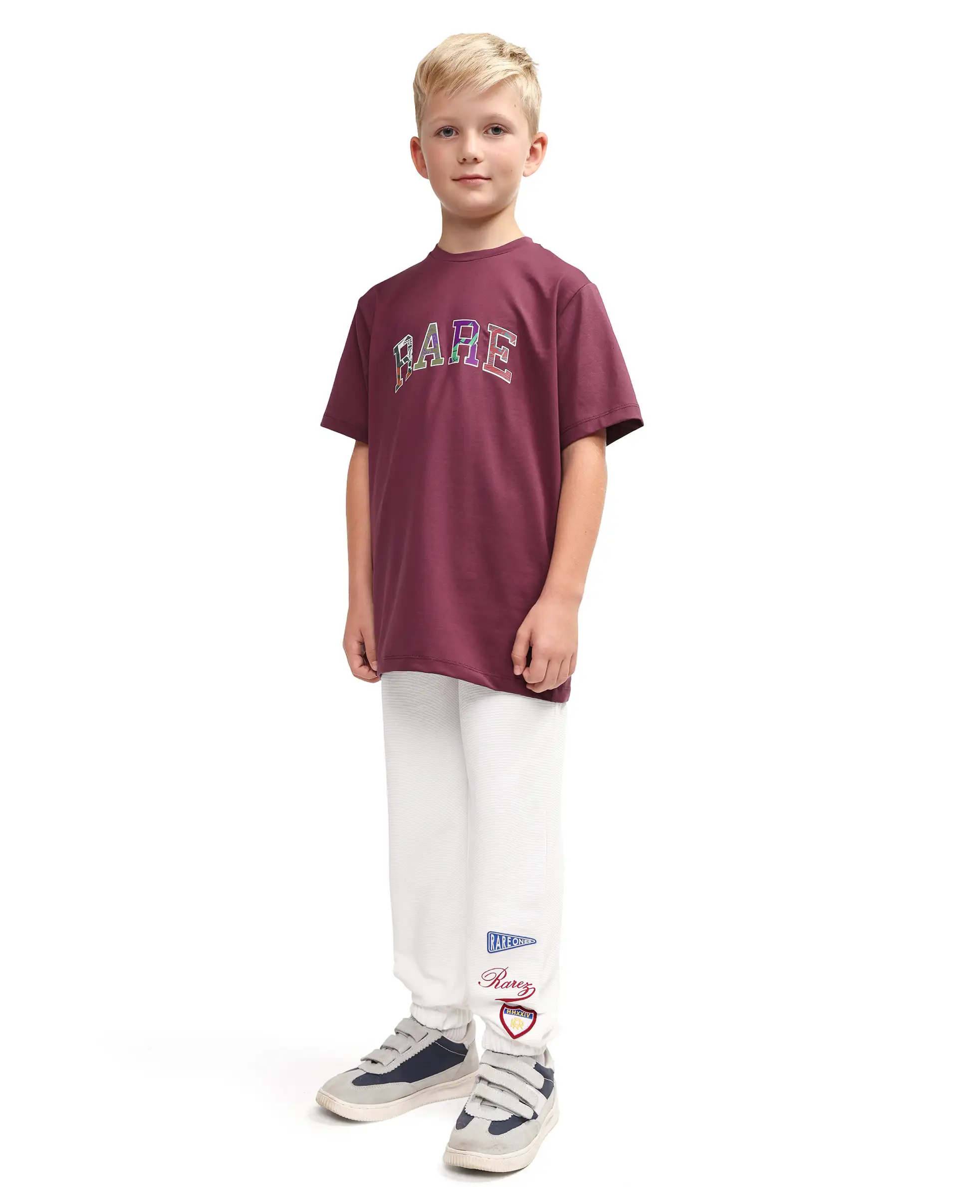 Rare Ones Kids Lando Off White Cotton Blend Fabric Drawstring Closure Jogger Fit Track Pant - Image 8