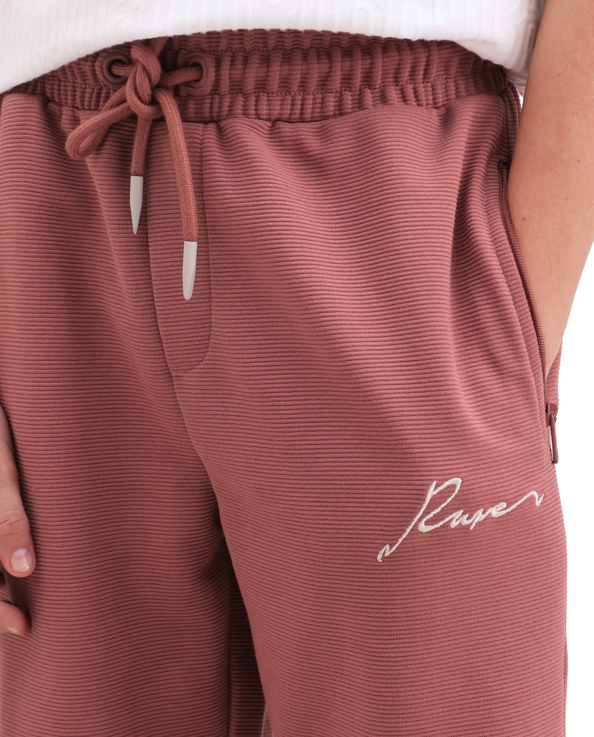 Rare Ones Kids Ned Dusky Red Cotton Blend Fabric Drawstring Closure Hd Print Straight Fit Track Pant - Image 4
