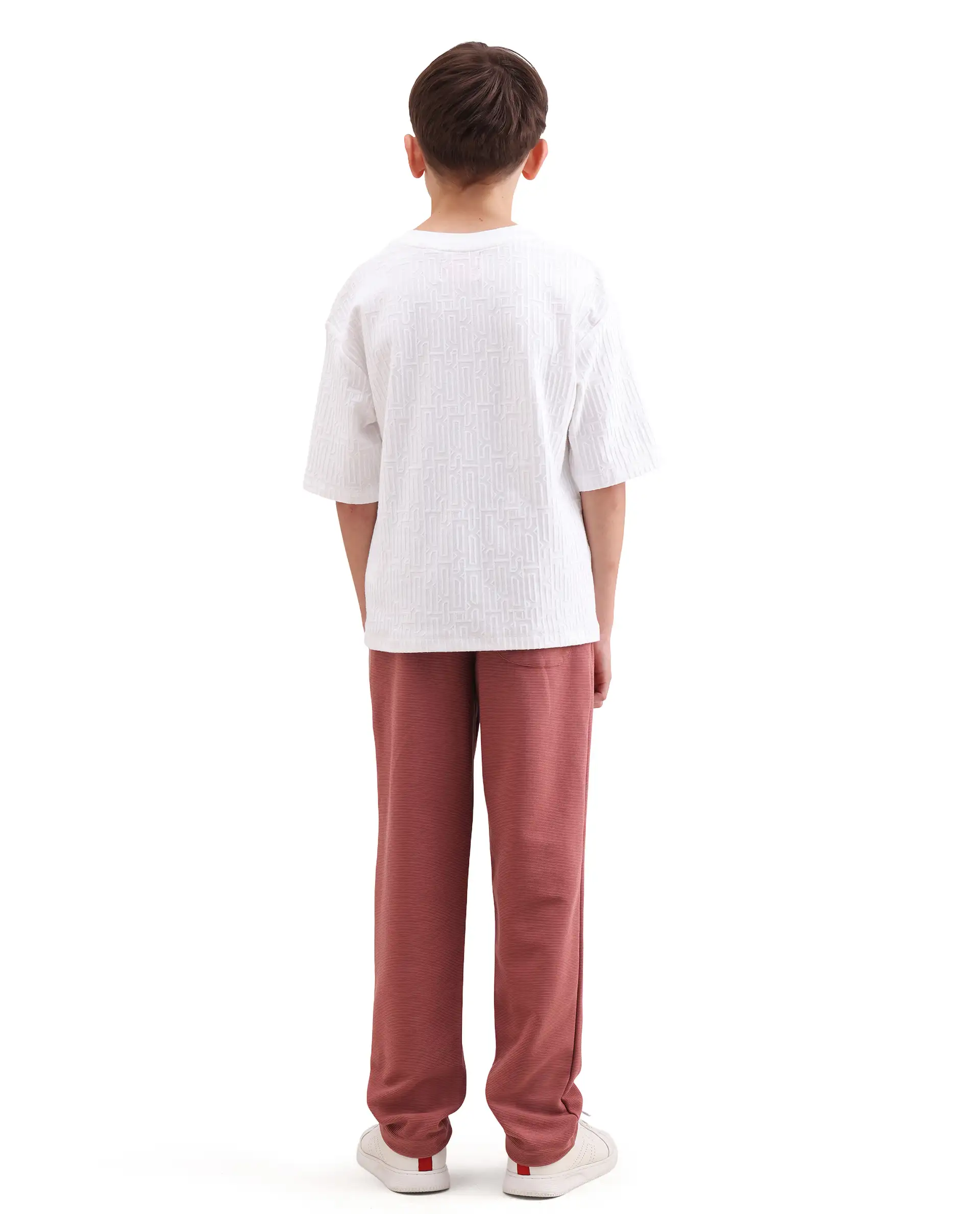 Rare Ones Kids Ned Dusky Red Cotton Blend Fabric Drawstring Closure Hd Print Straight Fit Track Pant - Image 8
