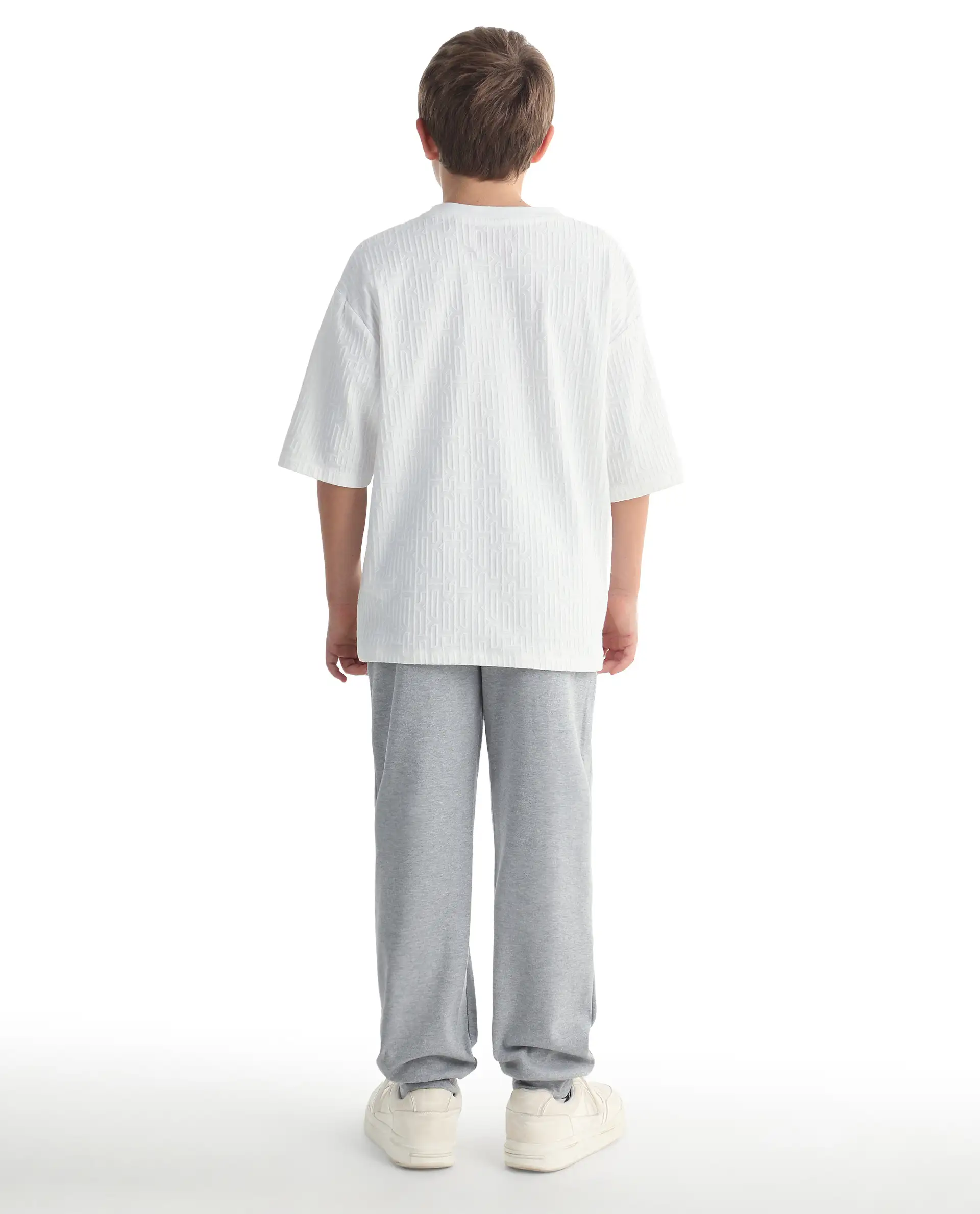 Rare Ones Kids Risto Melange Grey Cotton Blend Fabric Drawstring Closure Jogger Fit Track Pant - Image 8