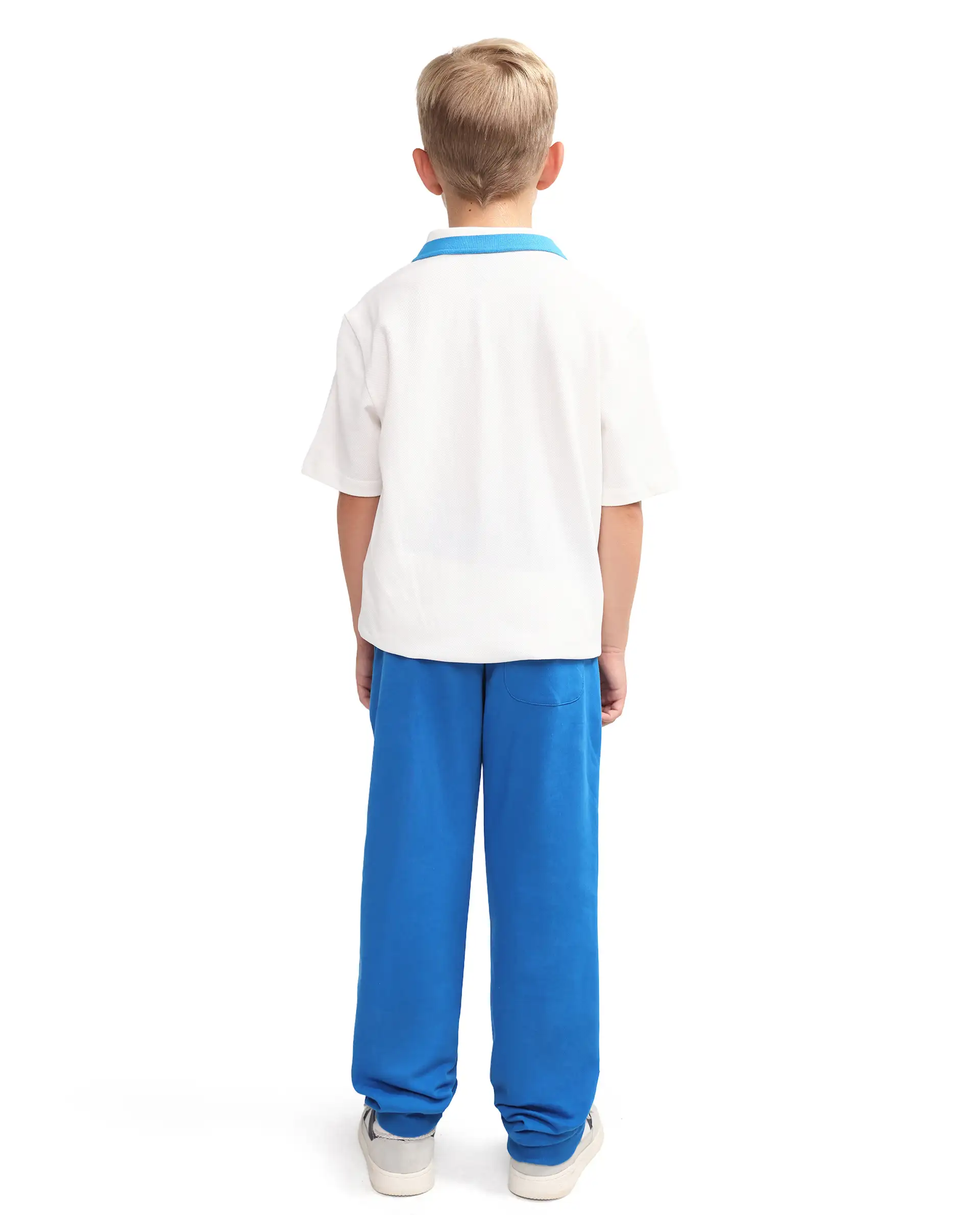 Rare Ones Kids Roni Blue Cotton Fabric Drawstring Closure Hd Print Jogger Fit Track Pant - Image 9