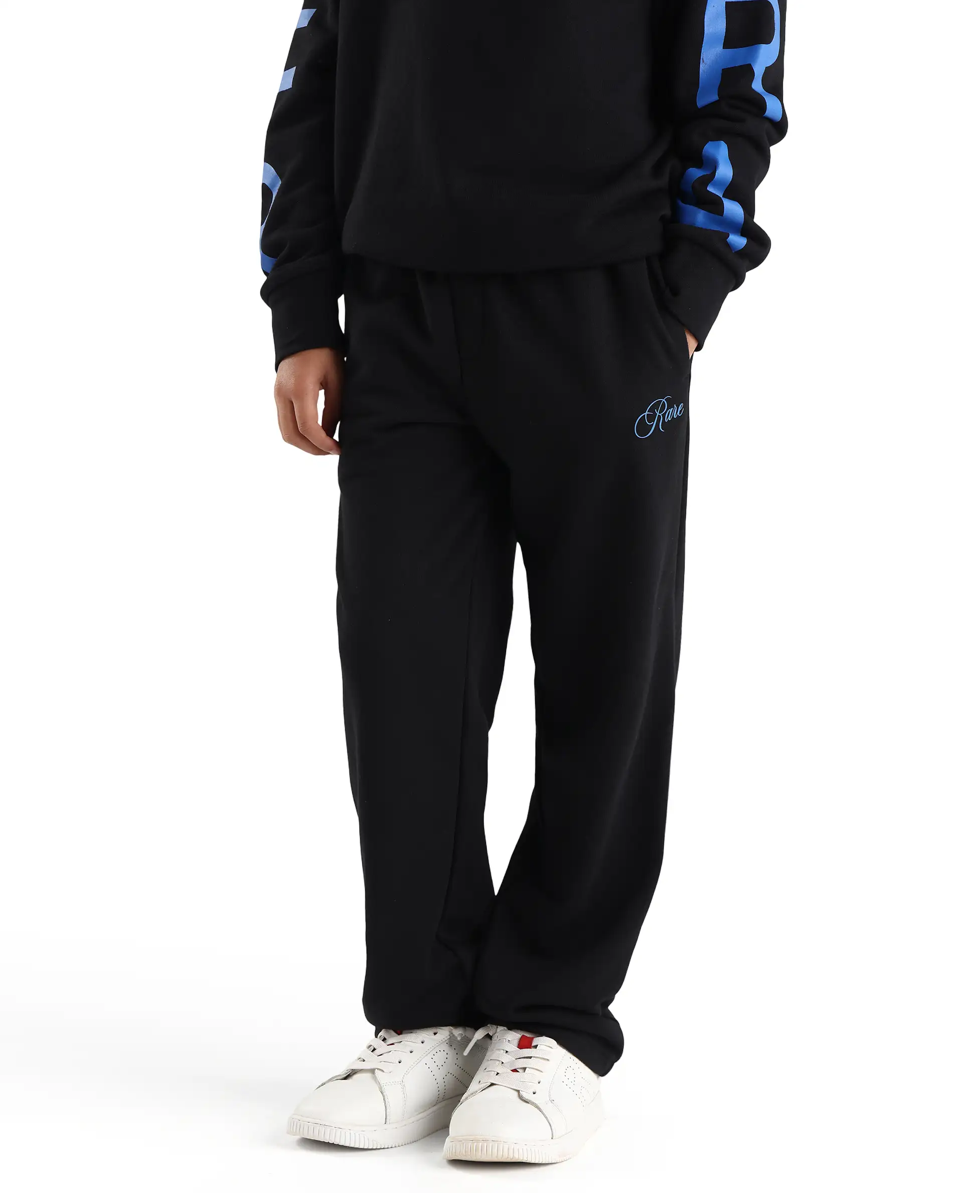 Rare Ones Kids Arno-B Black Cotton Blend Drawstring Closure Regular Fit Trackpant - Image 2