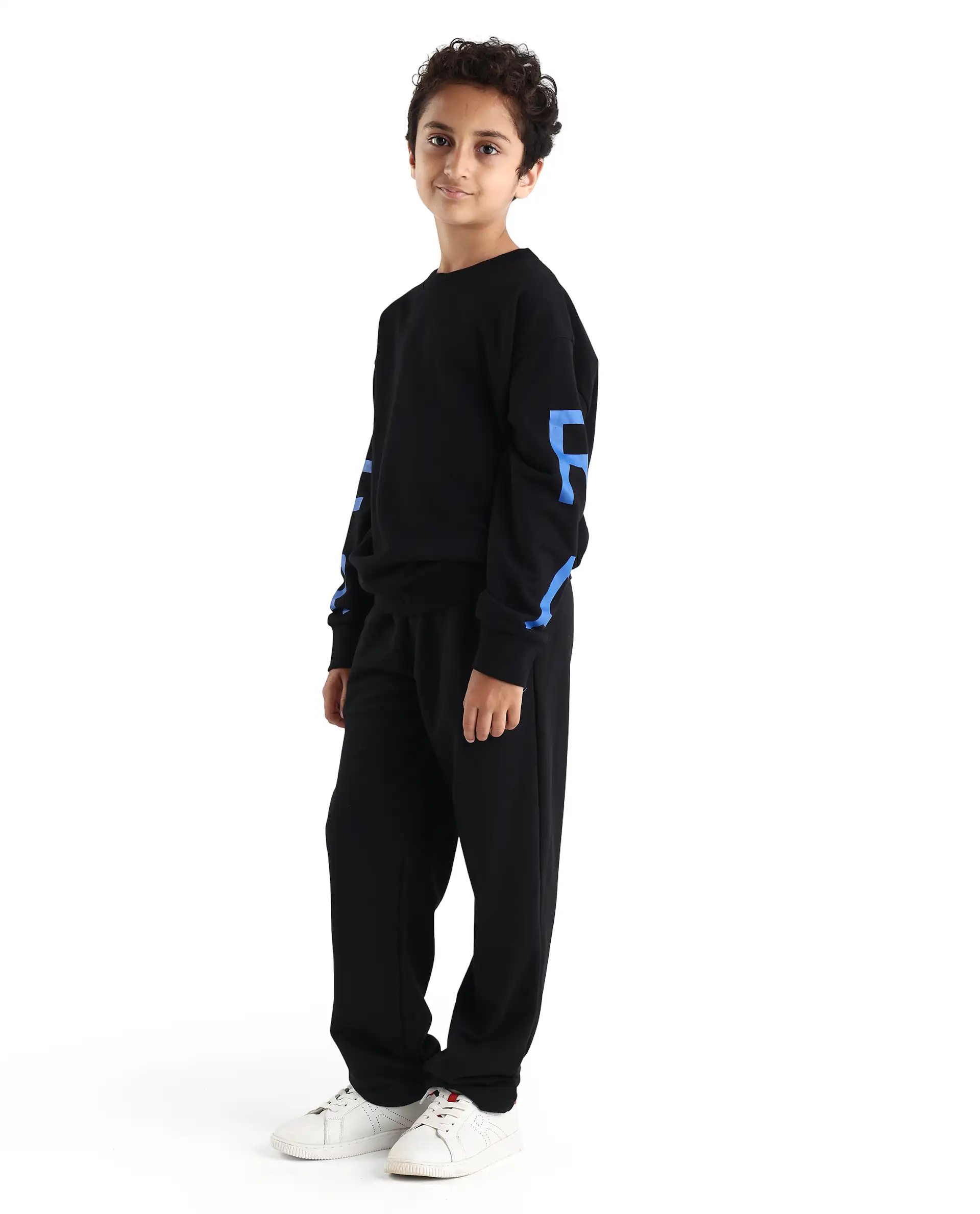 Rare Ones Kids Arno-B Black Cotton Blend Drawstring Closure Regular Fit Trackpant - Image 3