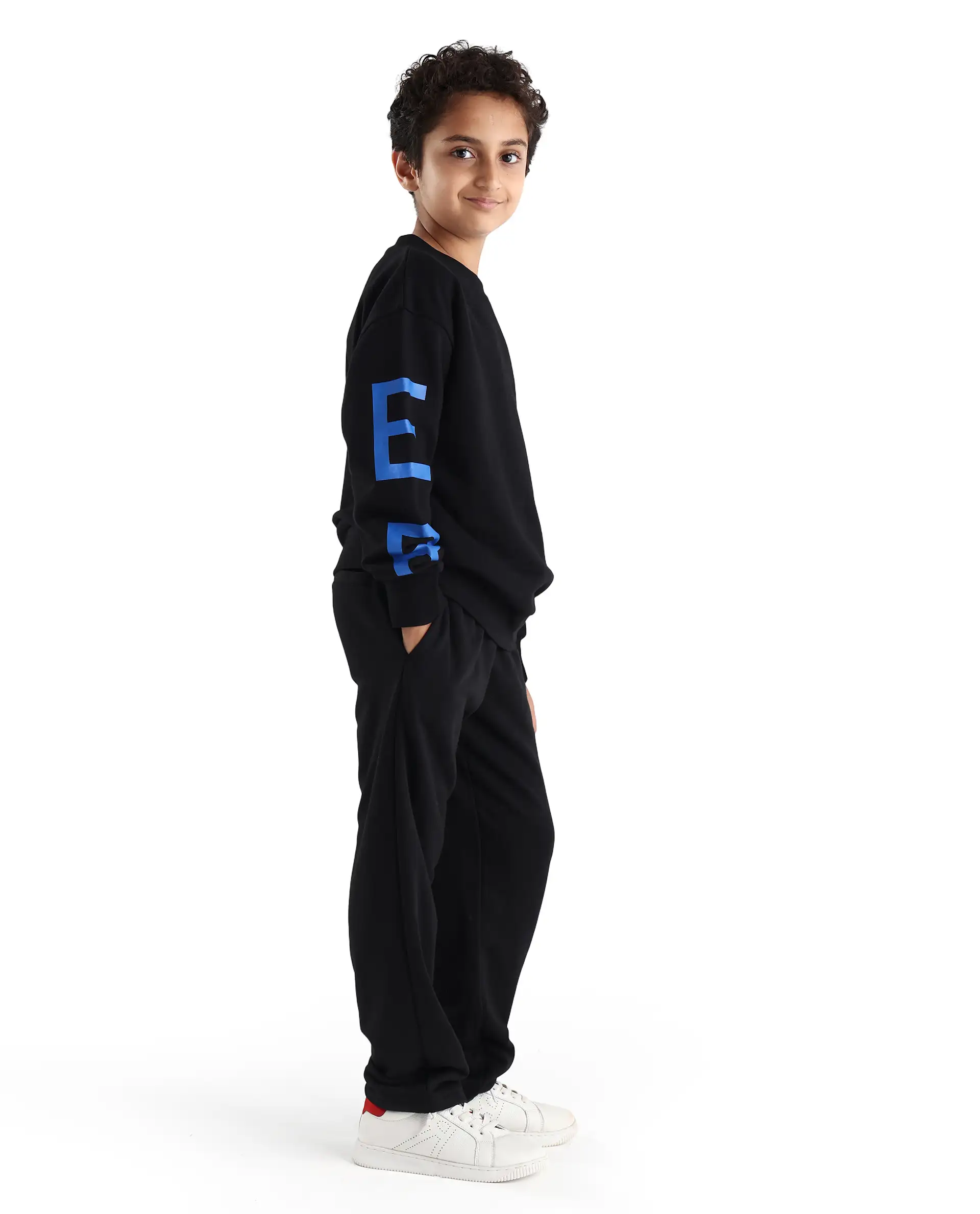 Rare Ones Kids Arno-B Black Cotton Blend Drawstring Closure Regular Fit Trackpant - Image 4