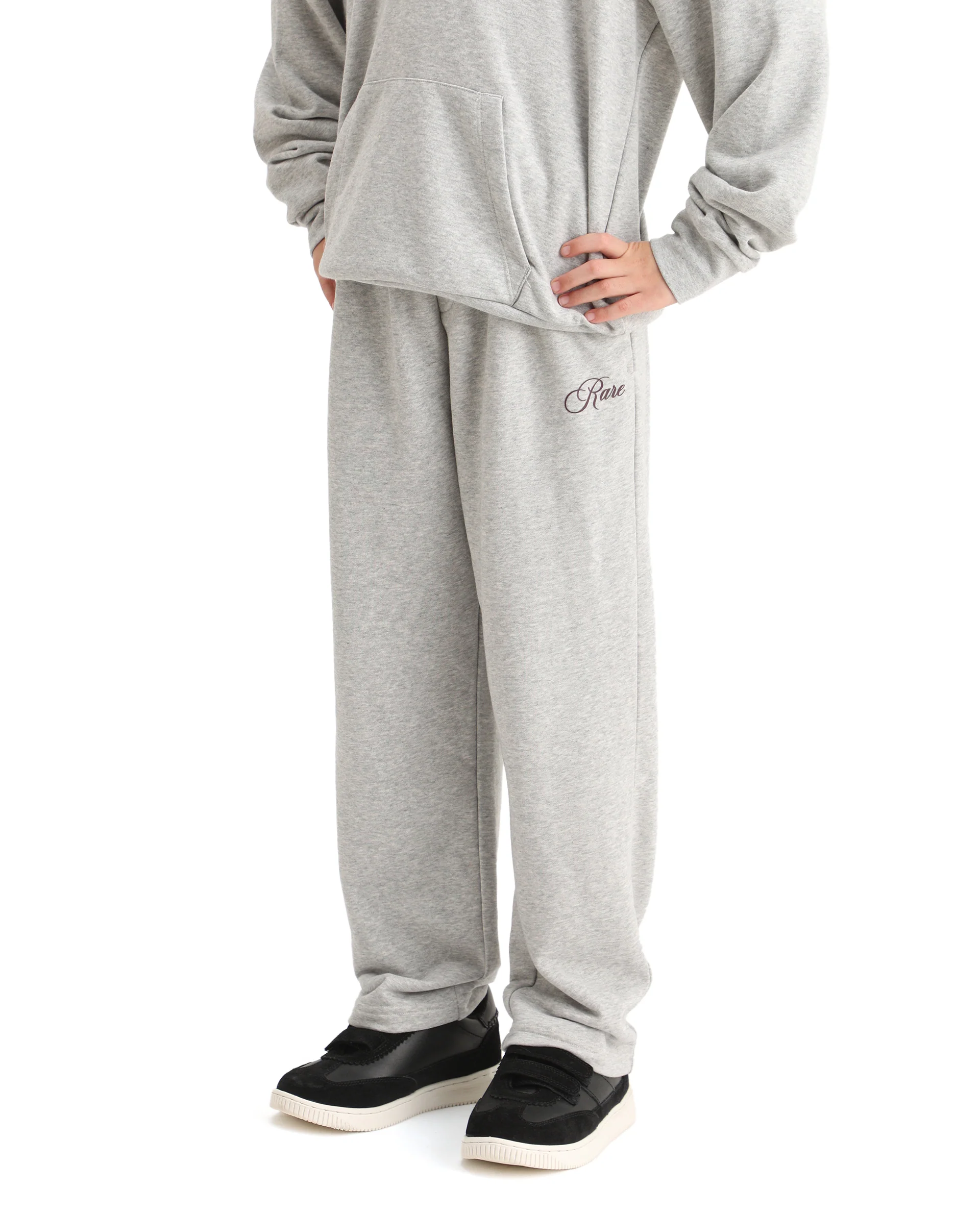 Rare Ones Kids Arno-B Melange Grey Cotton Blend Drawstring Closure Regular Fit Trackpant - Image 2