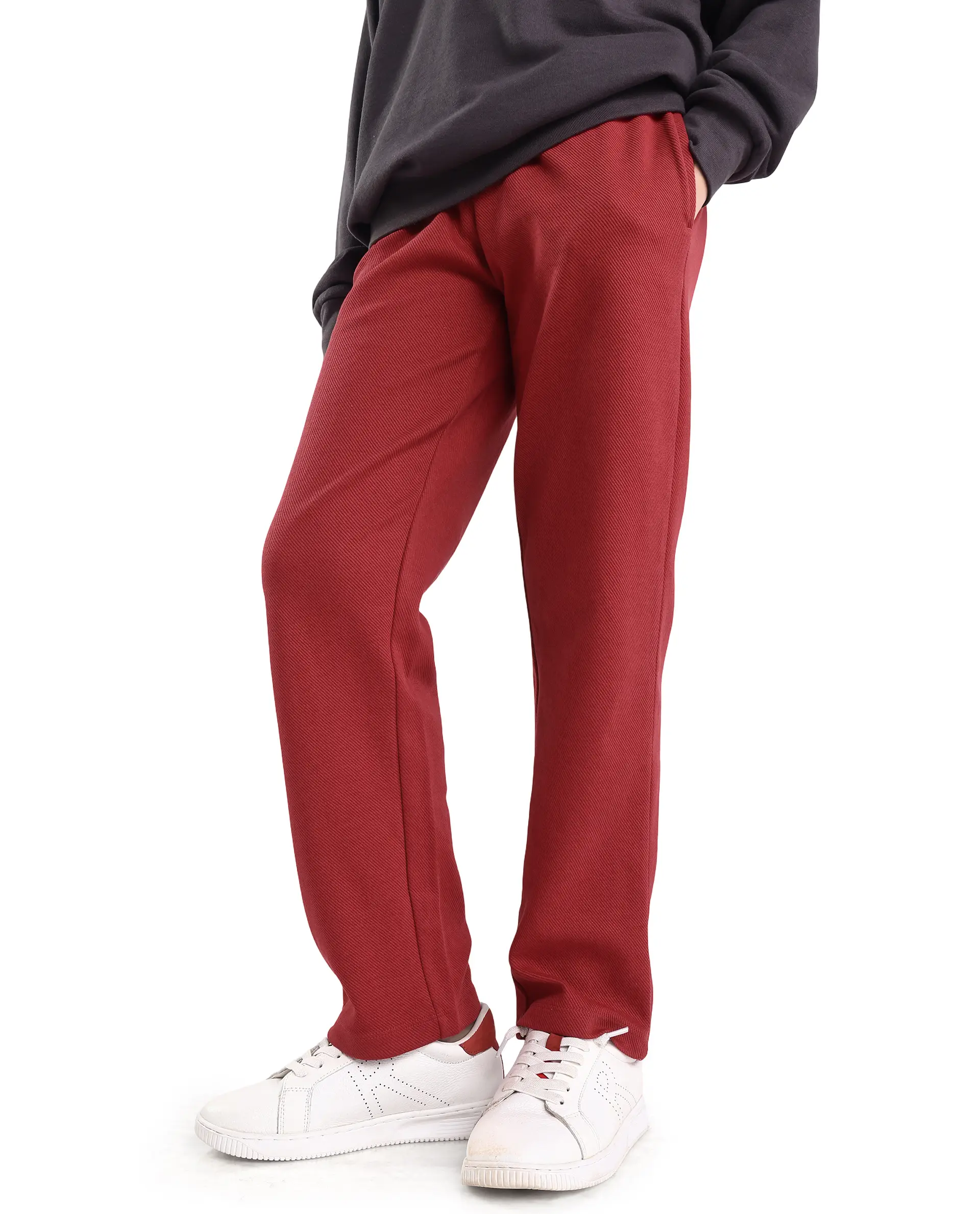 Rare Ones Kids Dane-B Red Cotton Drawstring Closure Straight Fit Trackpant - Image 2
