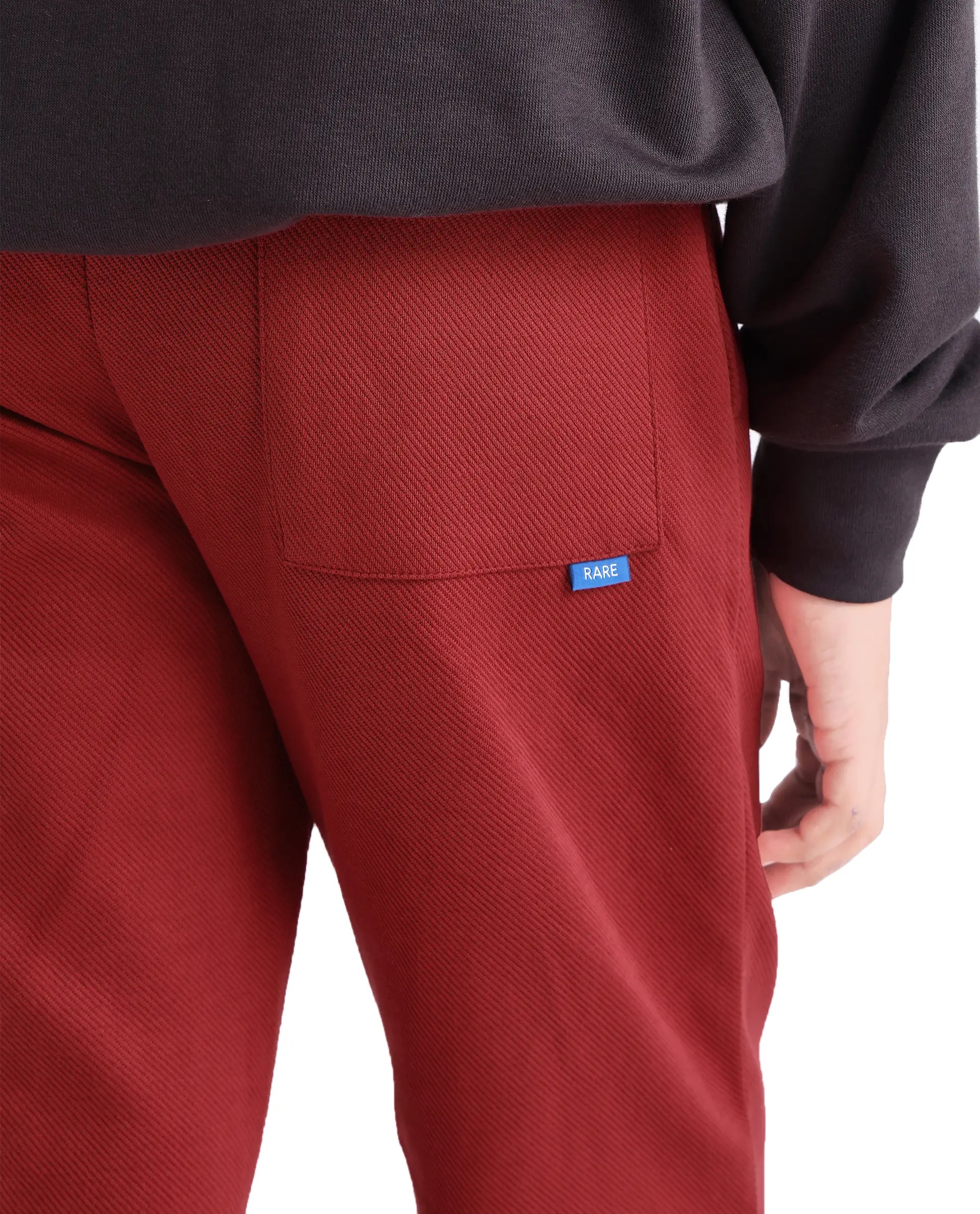 Rare Ones Kids Dane-B Red Cotton Drawstring Closure Straight Fit Trackpant - Image 4