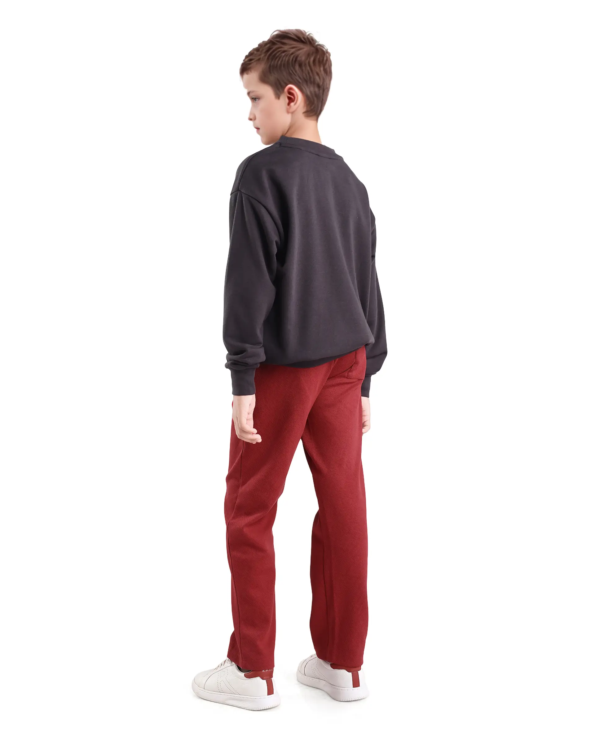 Rare Ones Kids Dane-B Red Cotton Drawstring Closure Straight Fit Trackpant - Image 8