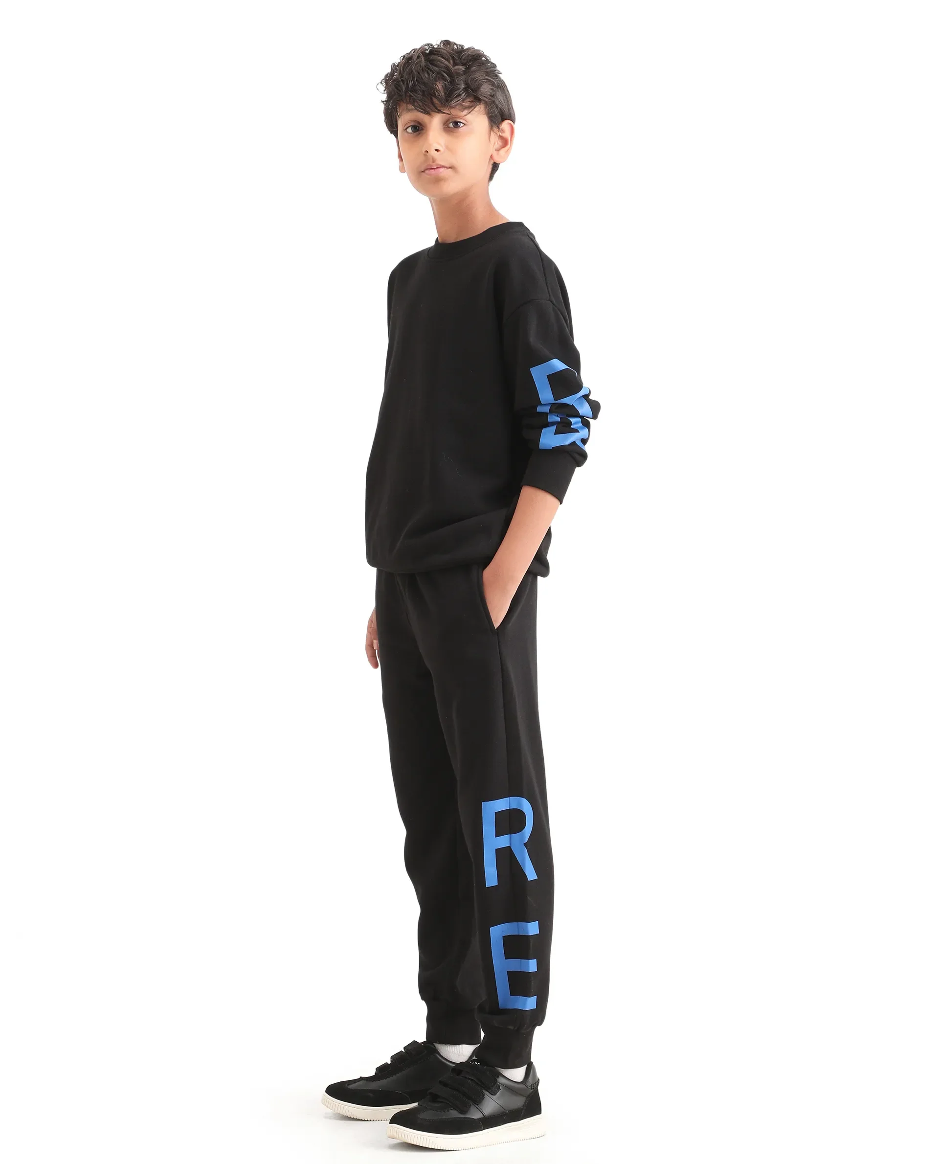 Rare Ones Kids Draw-B Black Cotton Drawstring Regular Fit Trackpant - Image 6