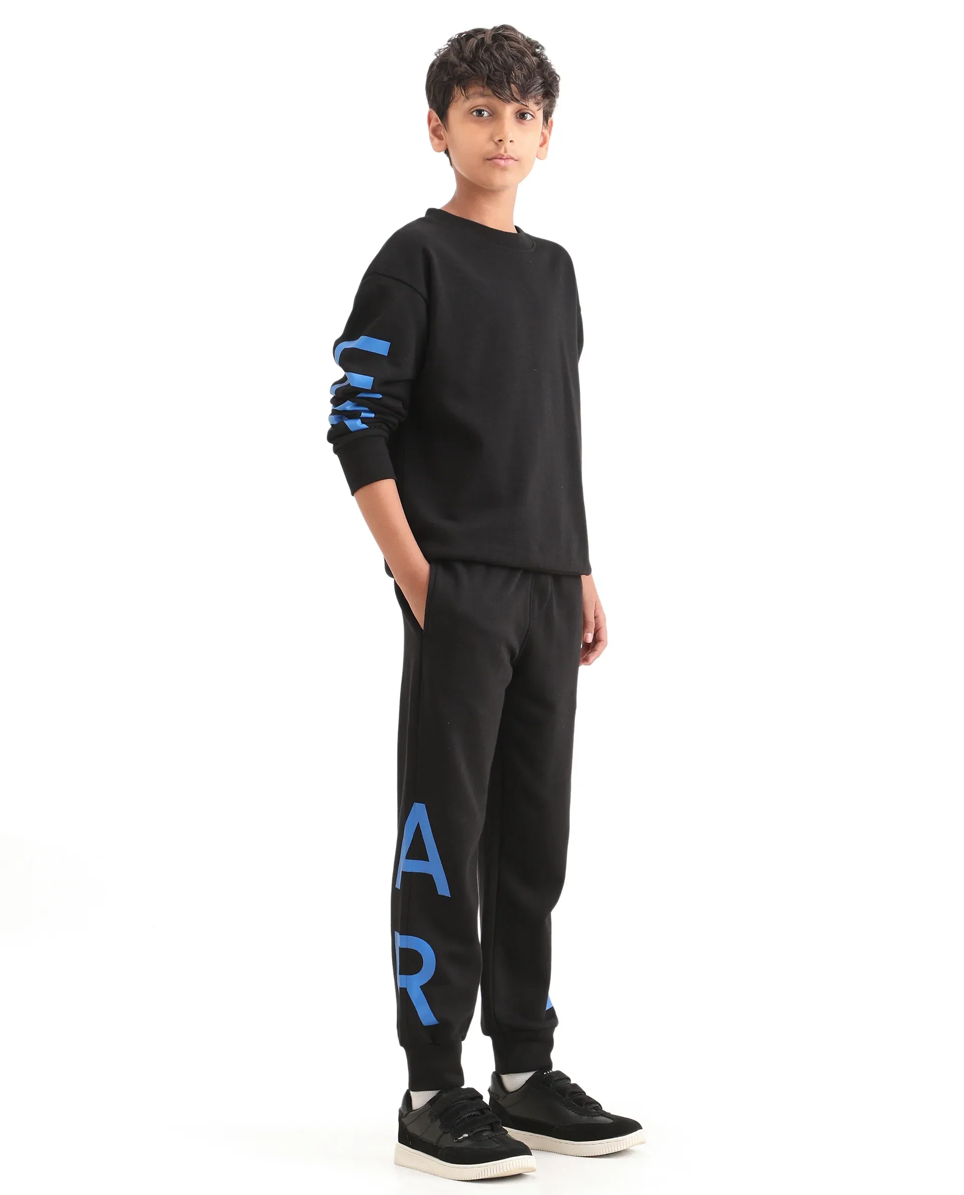 Rare Ones Kids Draw-B Black Cotton Drawstring Regular Fit Trackpant - Image 7