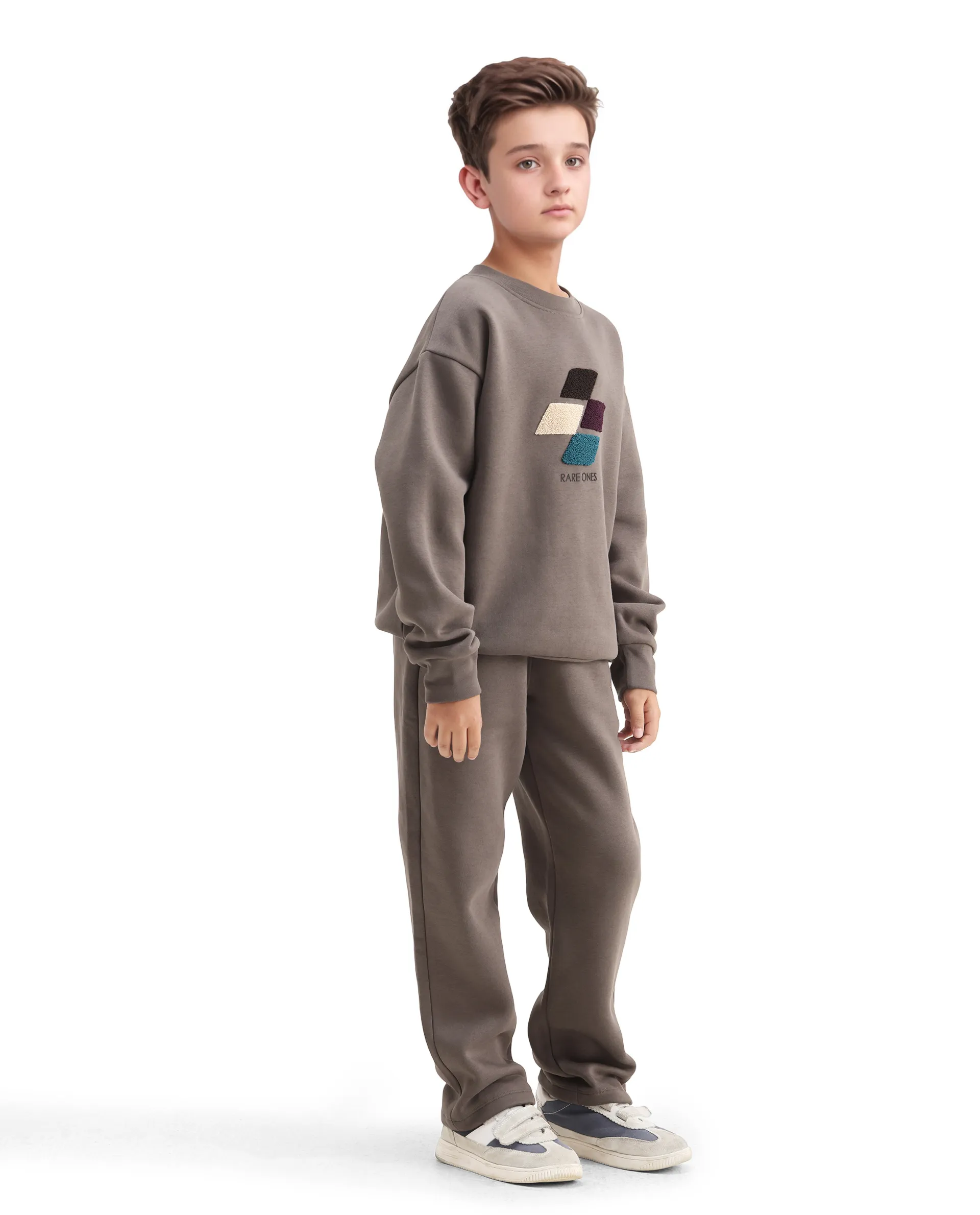 Rare Ones Kids Drew-B Light Grey Cotton Blend Regular Fit Trackpant - Image 4