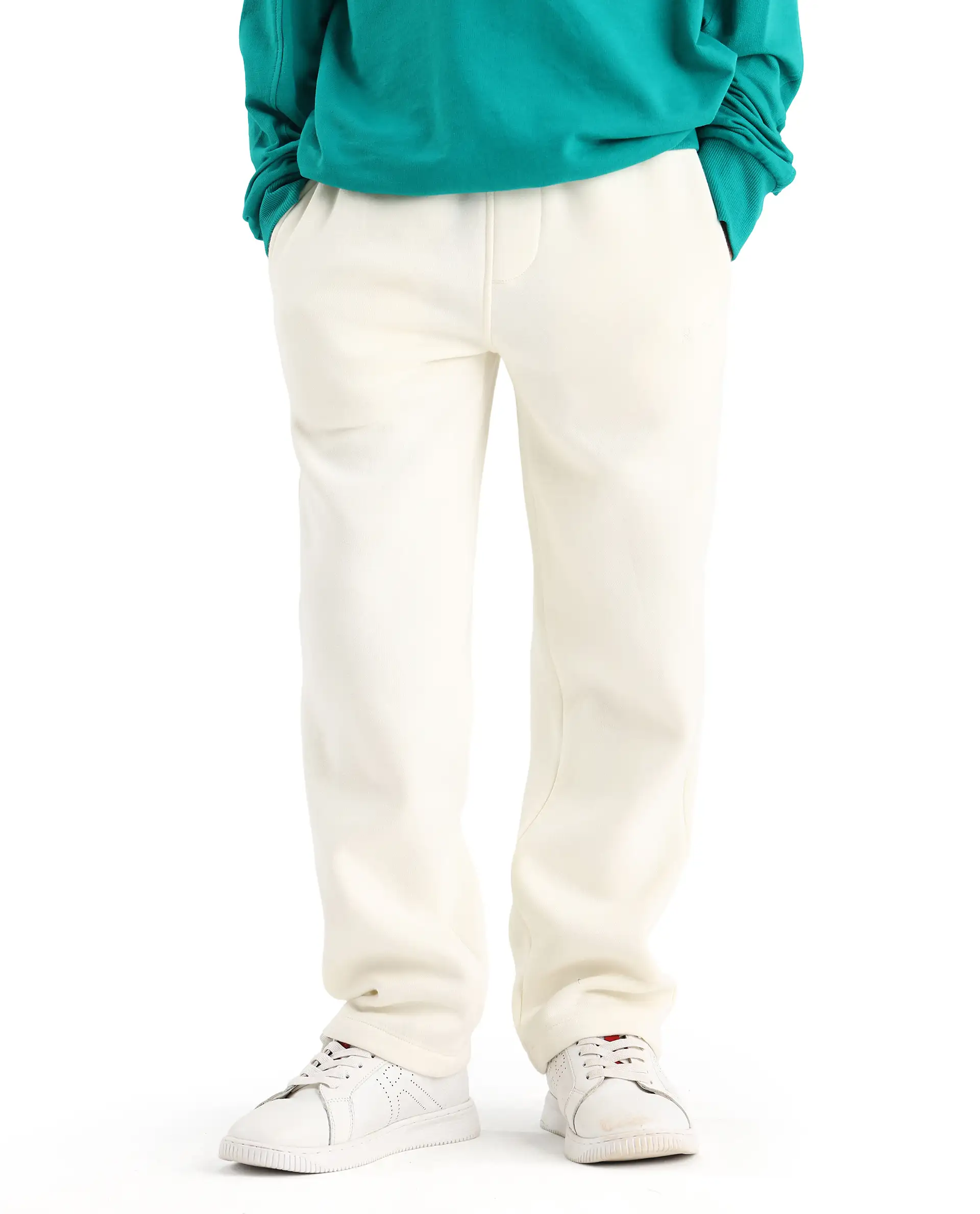 Rare Ones Kids Drew-B Off White Cotton Blend Regular Fit Trackpant - Image 2
