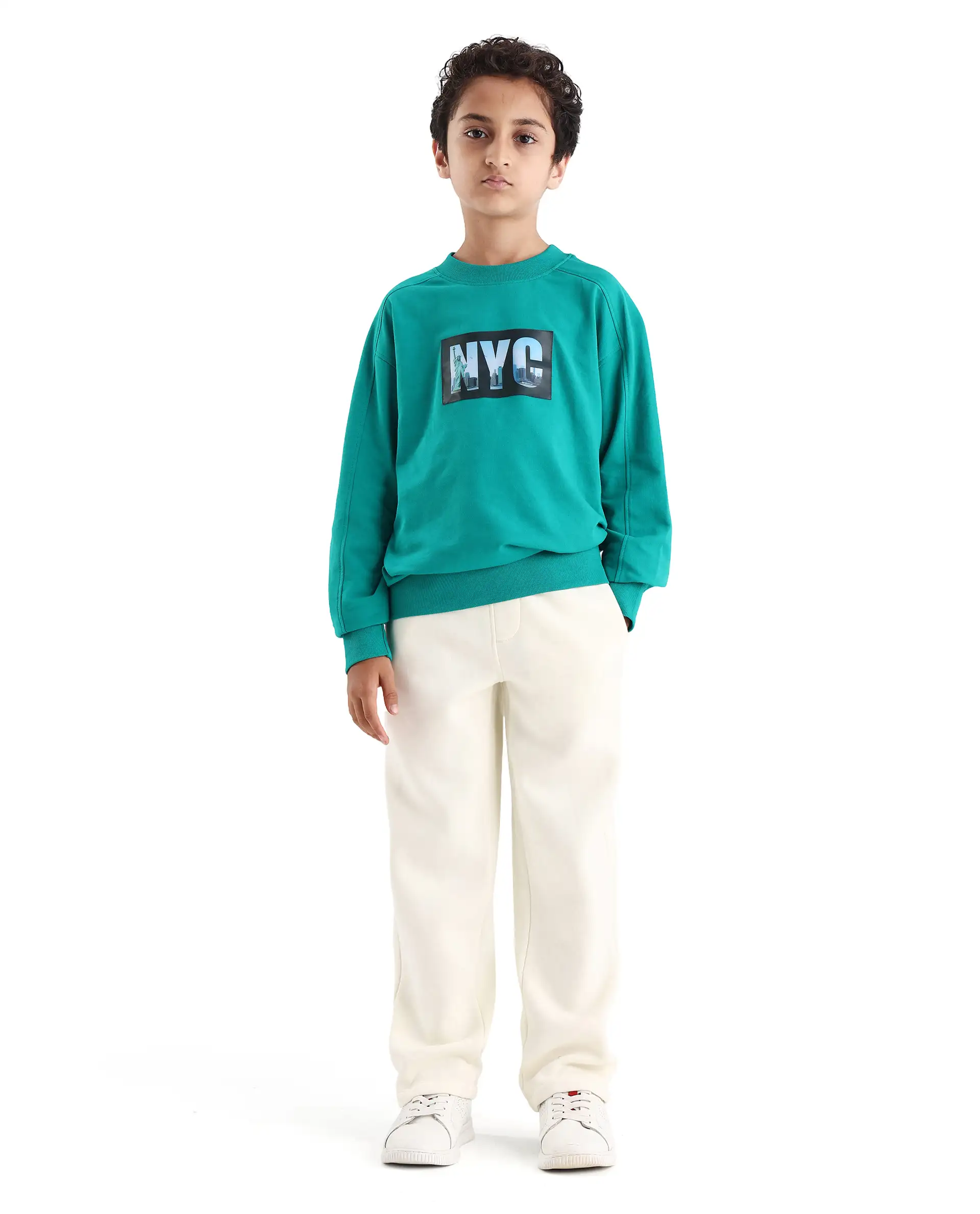 Rare Ones Kids Drew-B Off White Cotton Blend Regular Fit Trackpant - Image 4