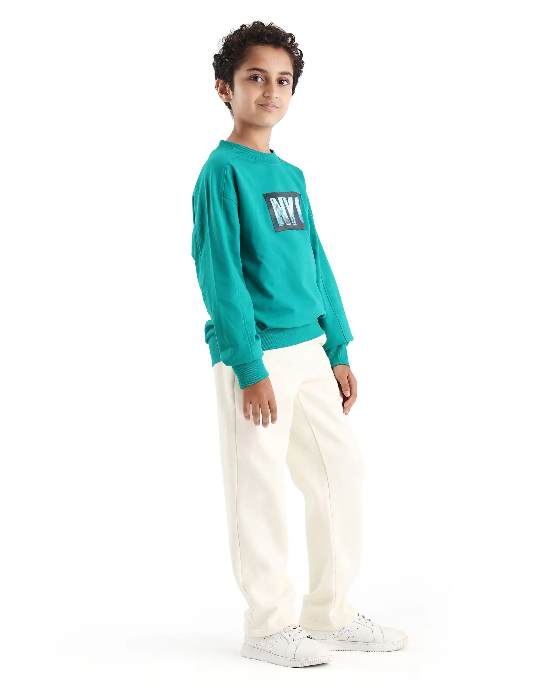 Rare Ones Kids Drew-B Off White Cotton Blend Regular Fit Trackpant - Image 5