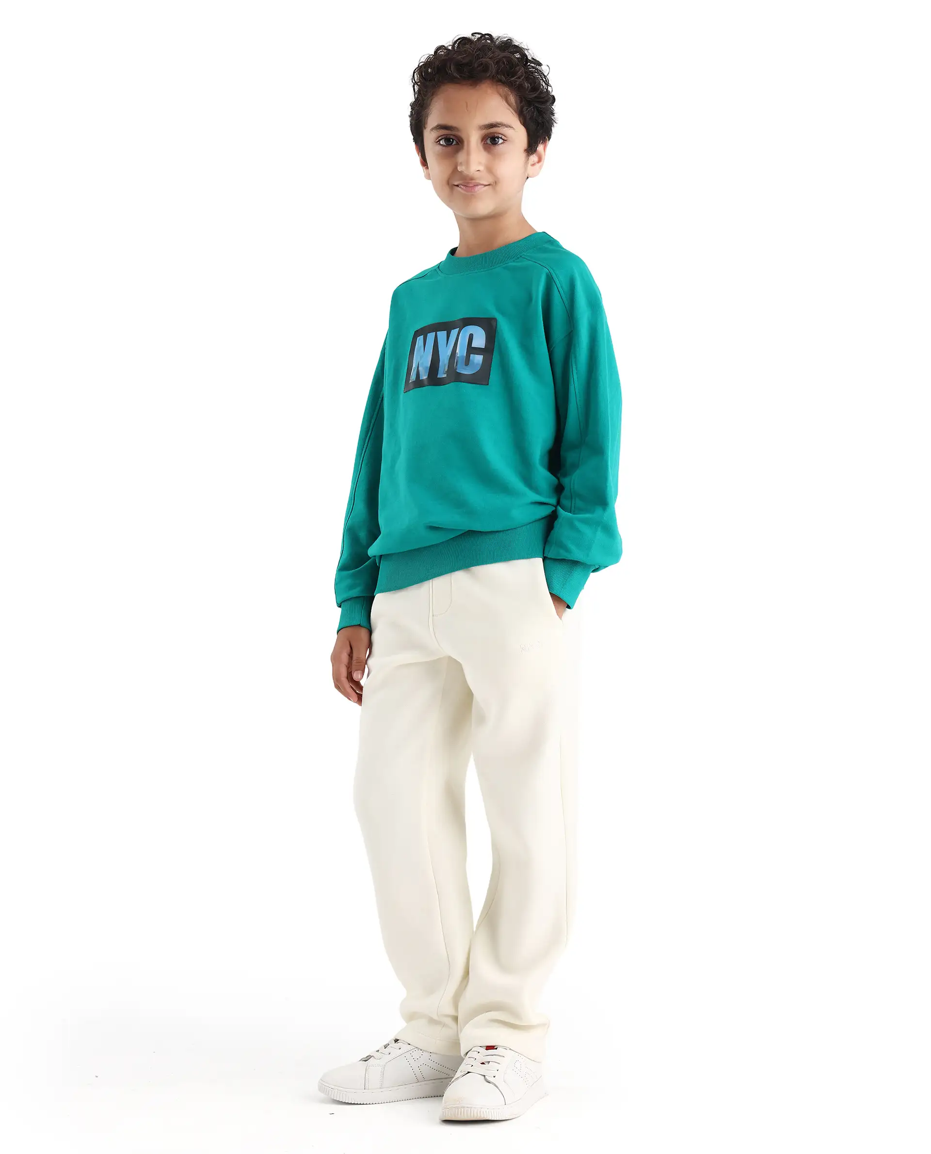 Rare Ones Kids Drew-B Off White Cotton Blend Regular Fit Trackpant - Image 6