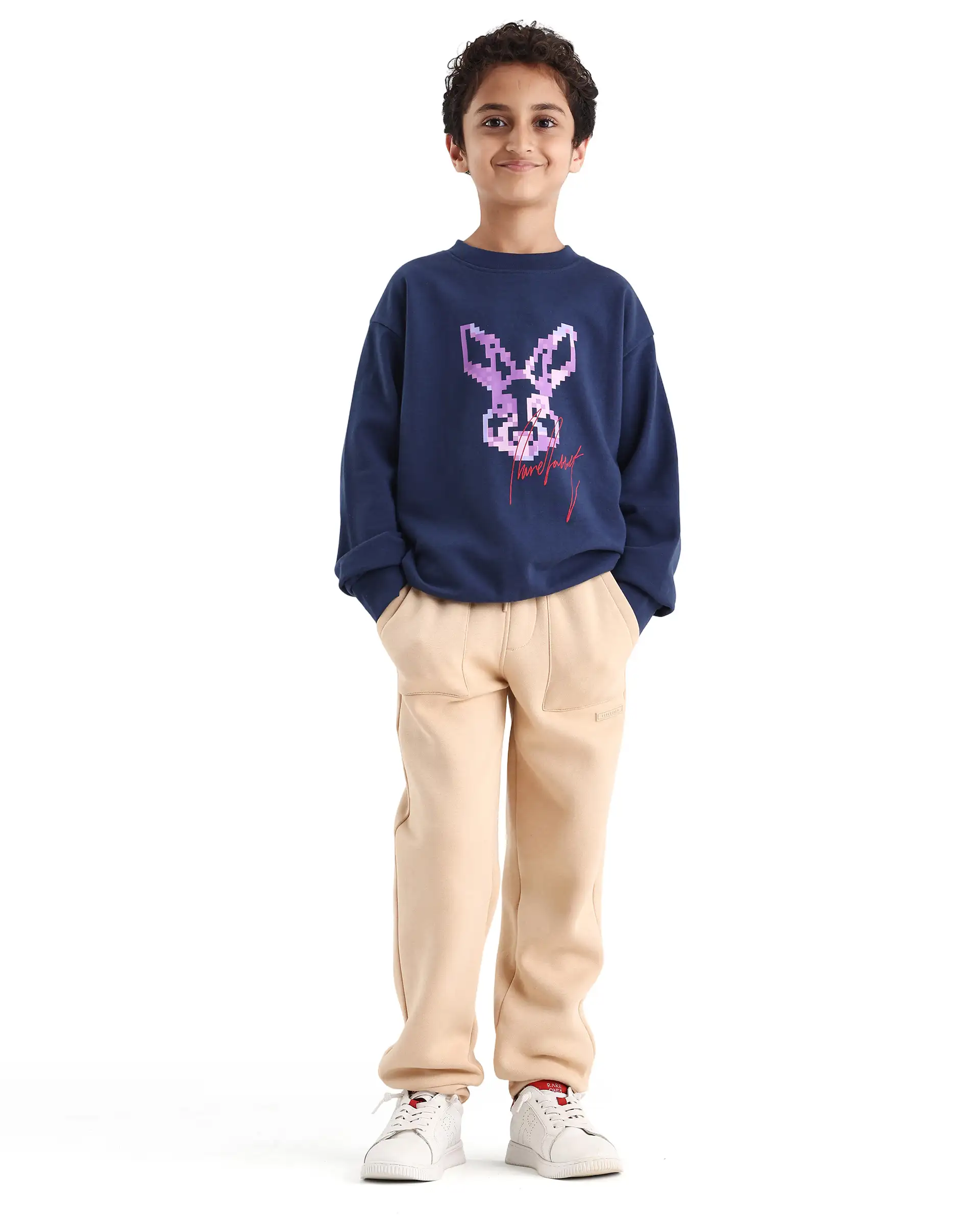 Rare Ones Kids Elio-B Beige Cotton Blend Drawstring Closure Regular Fit Trackpant - Image 4