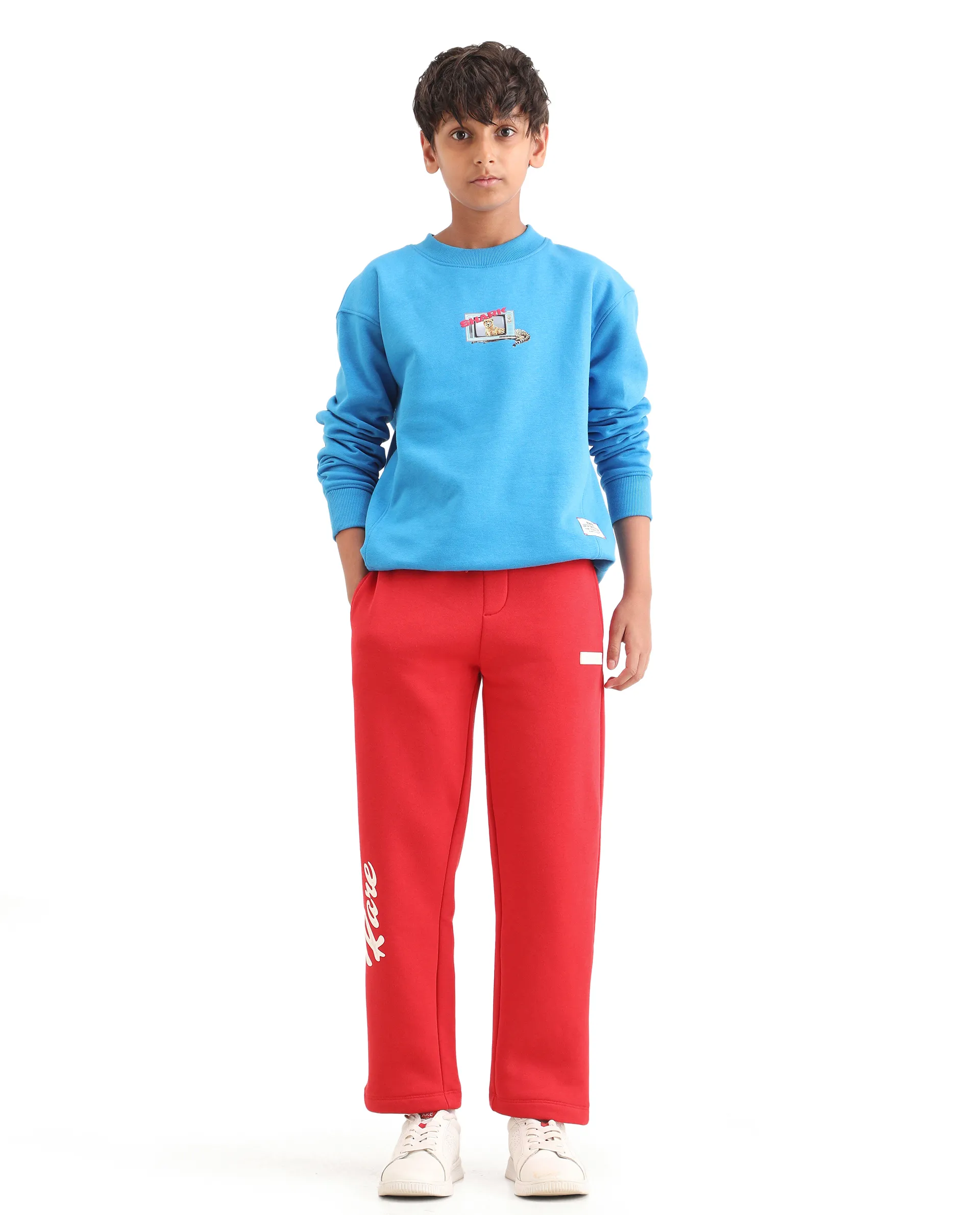 Rare Ones Kids Fabio-B Dark Red Cotton Blend Drawstring Closure Hd Print Straight Fit Trackpant - Image 5