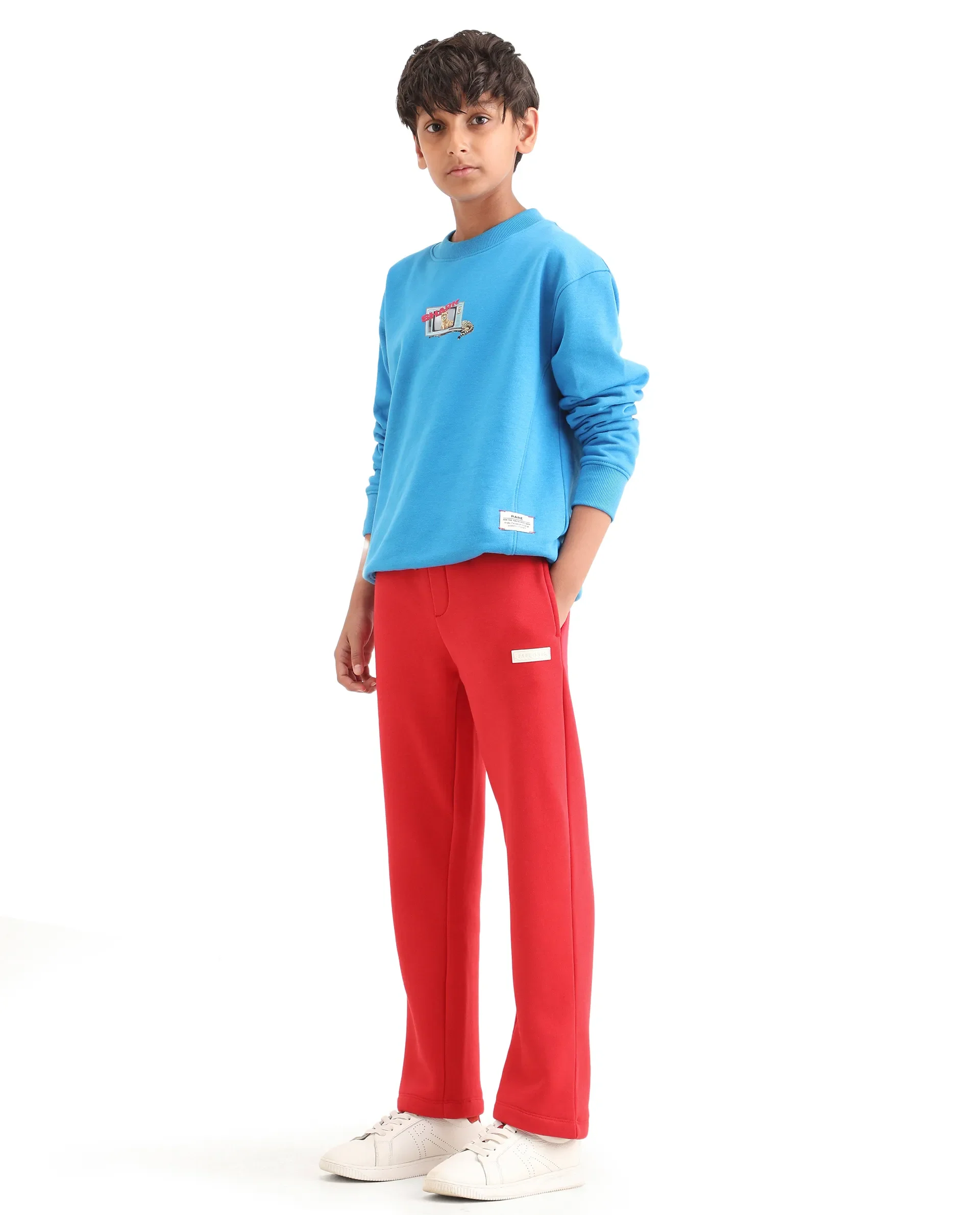 Rare Ones Kids Fabio-B Dark Red Cotton Blend Drawstring Closure Hd Print Straight Fit Trackpant - Image 6
