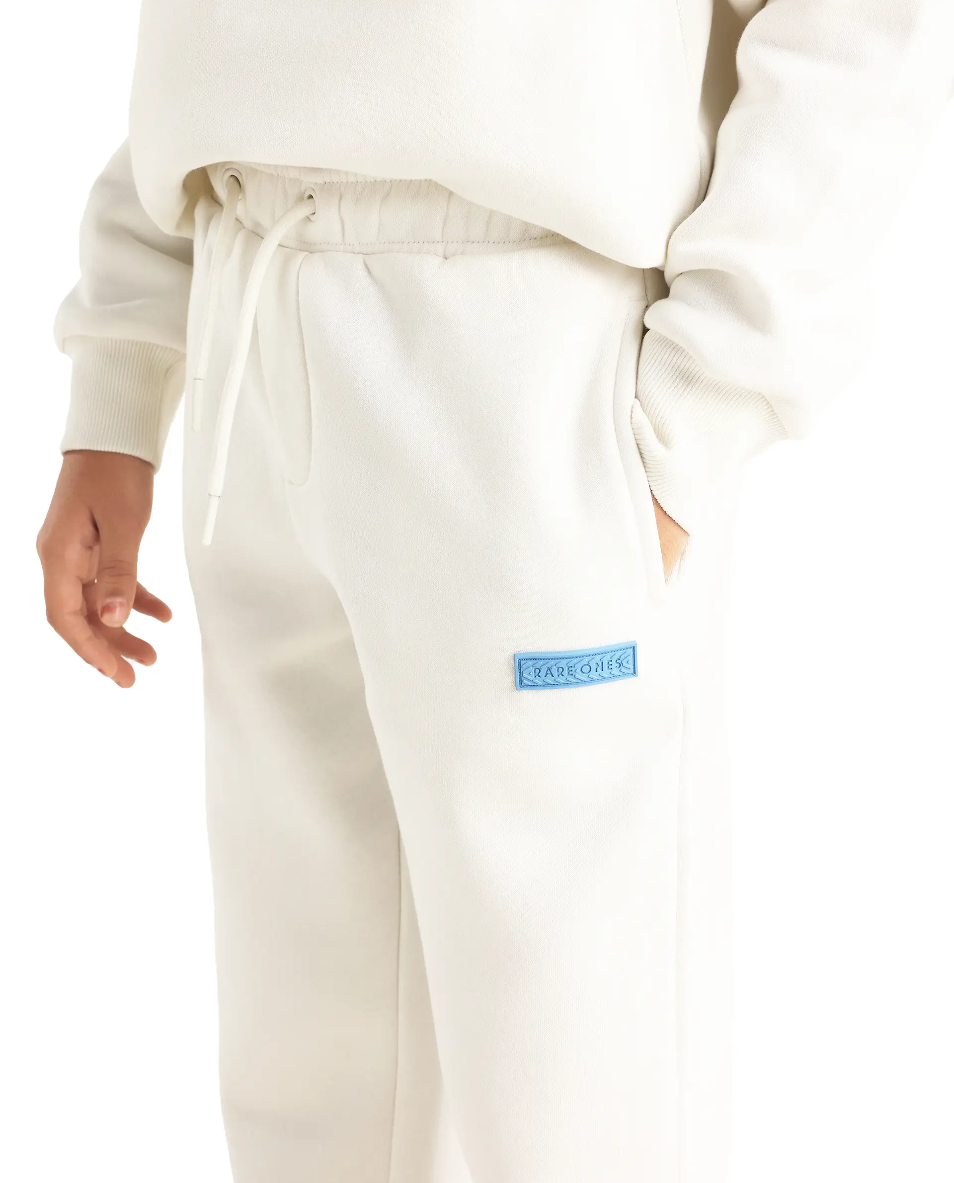 Rare Ones Kids Fabio-B Off White Cotton Blend Drawstring Closure Hd Print Straight Fit Trackpant - Image 4