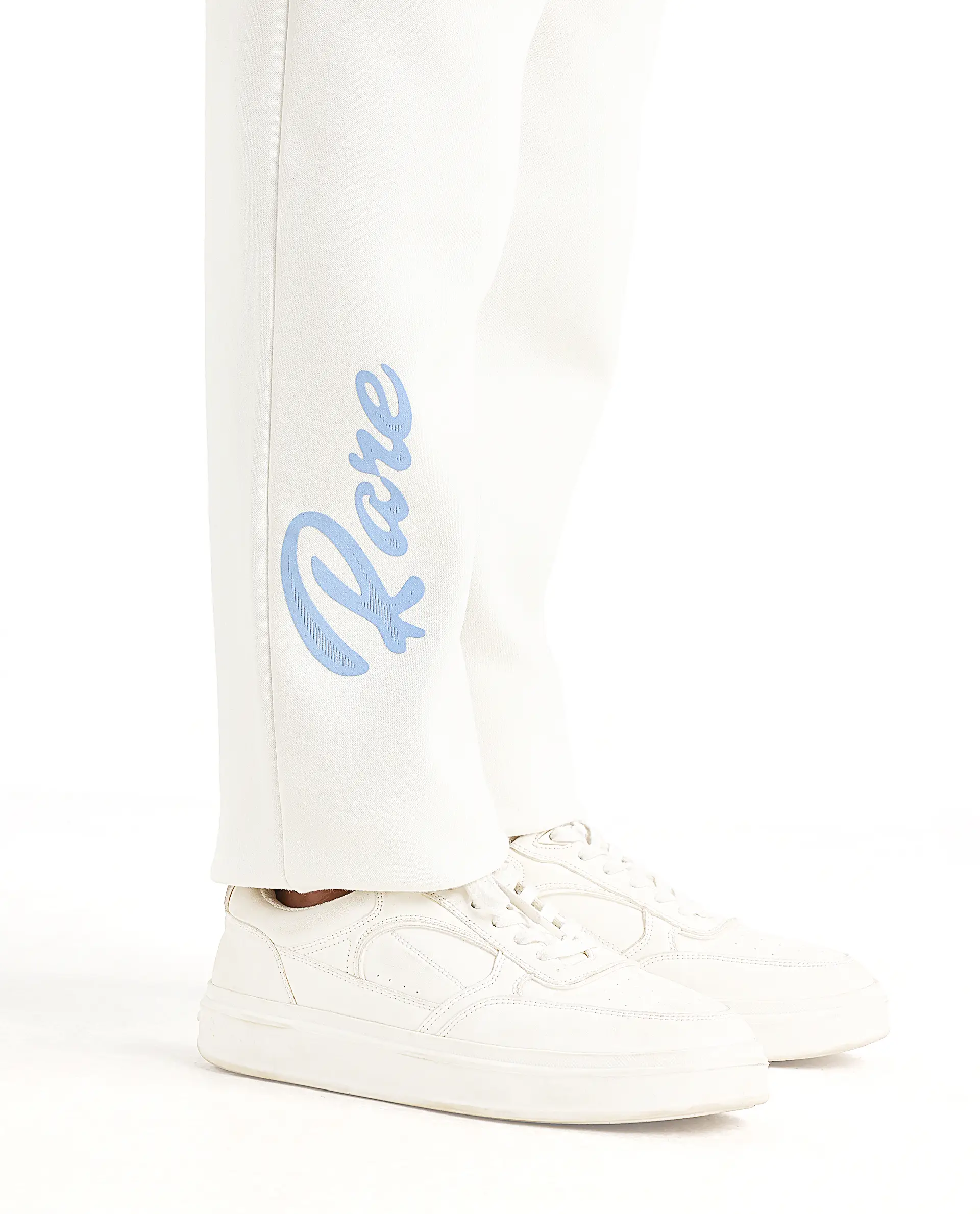 Rare Ones Kids Fabio-B Off White Cotton Blend Drawstring Closure Hd Print Straight Fit Trackpant - Image 5