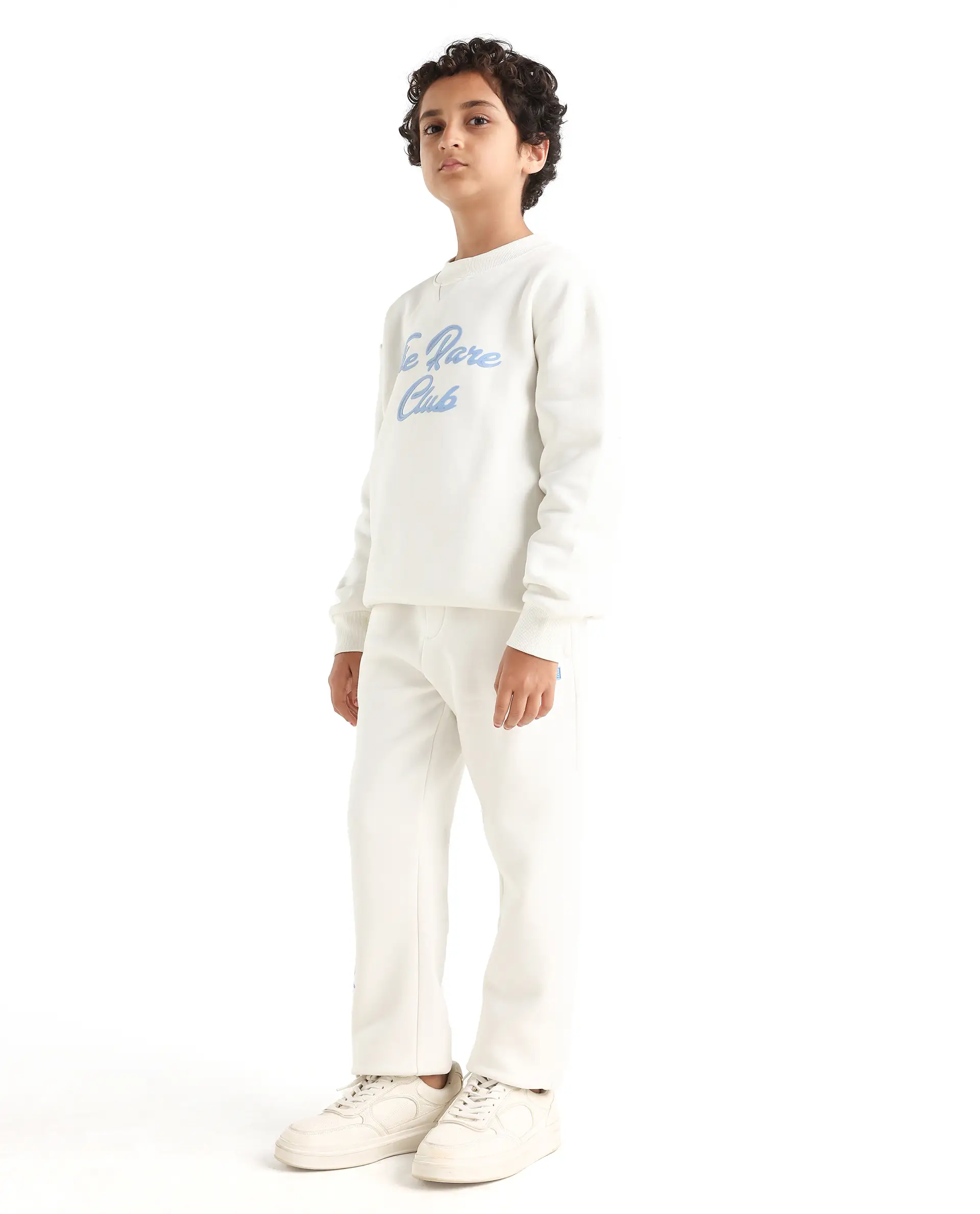 Rare Ones Kids Fabio-B Off White Cotton Blend Drawstring Closure Hd Print Straight Fit Trackpant - Image 6