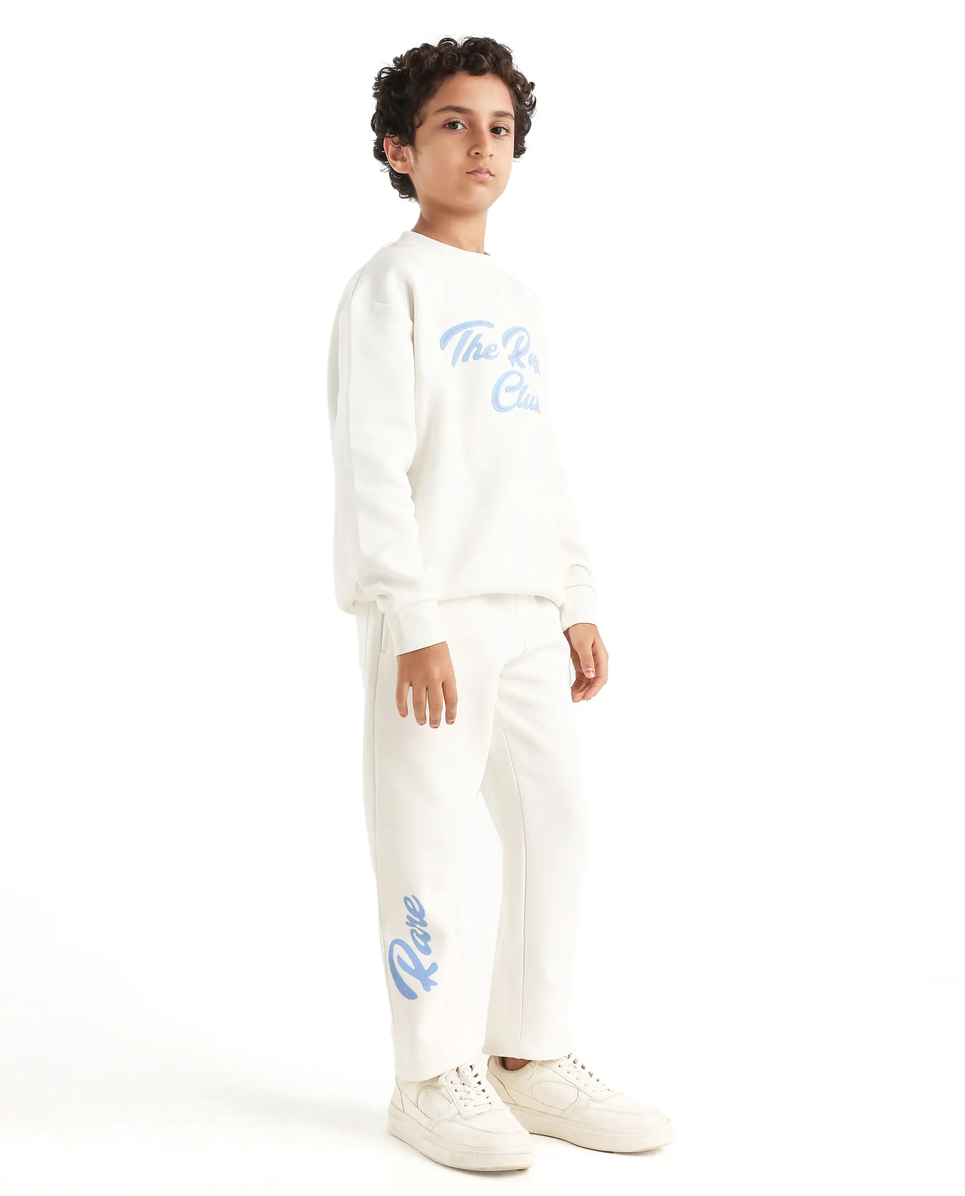 Rare Ones Kids Fabio-B Off White Cotton Blend Drawstring Closure Hd Print Straight Fit Trackpant - Image 7