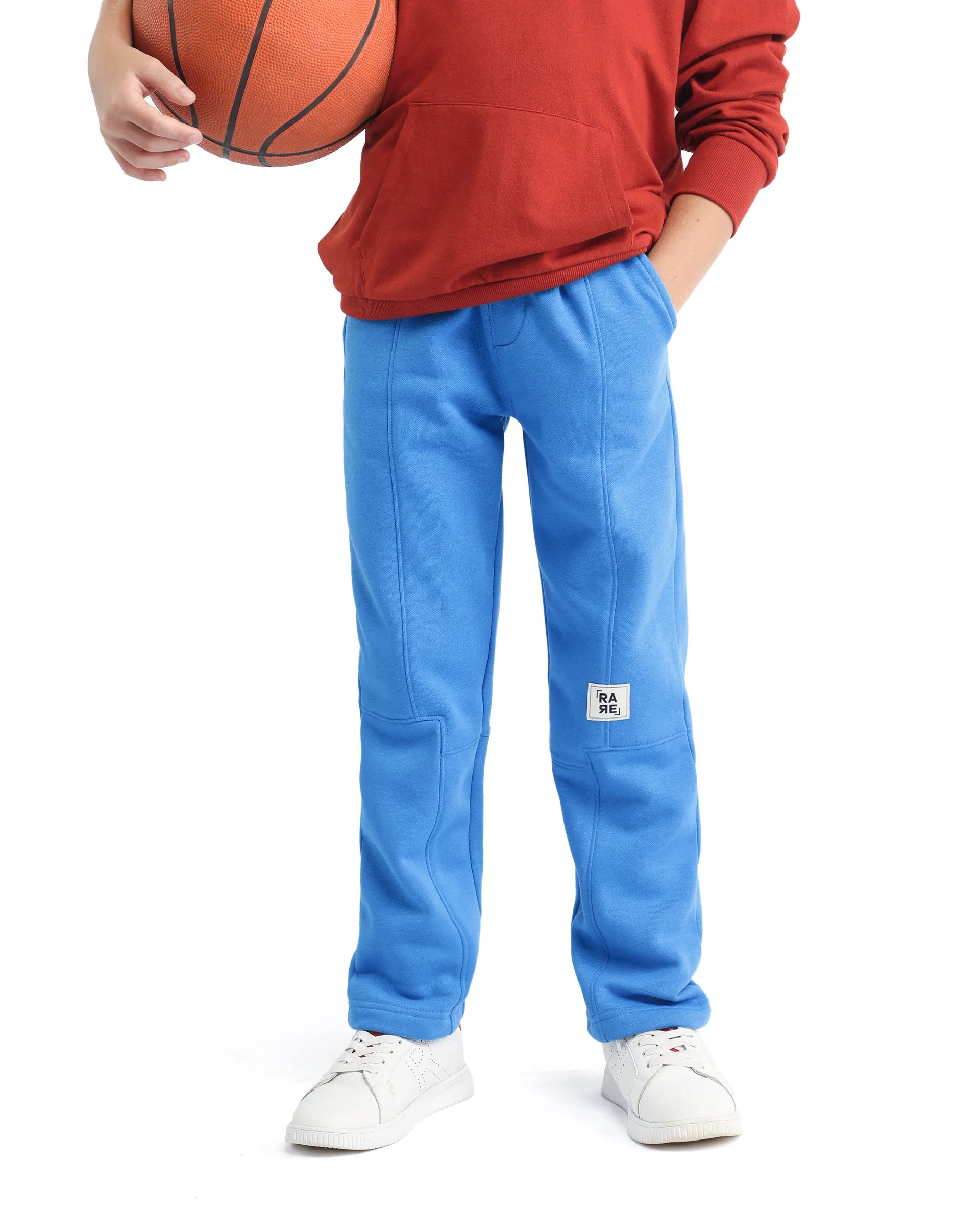 Rare Ones Kids Henry-B Dark Blue Cotton Blend Plain Regular Fit Trackpant - Image 2