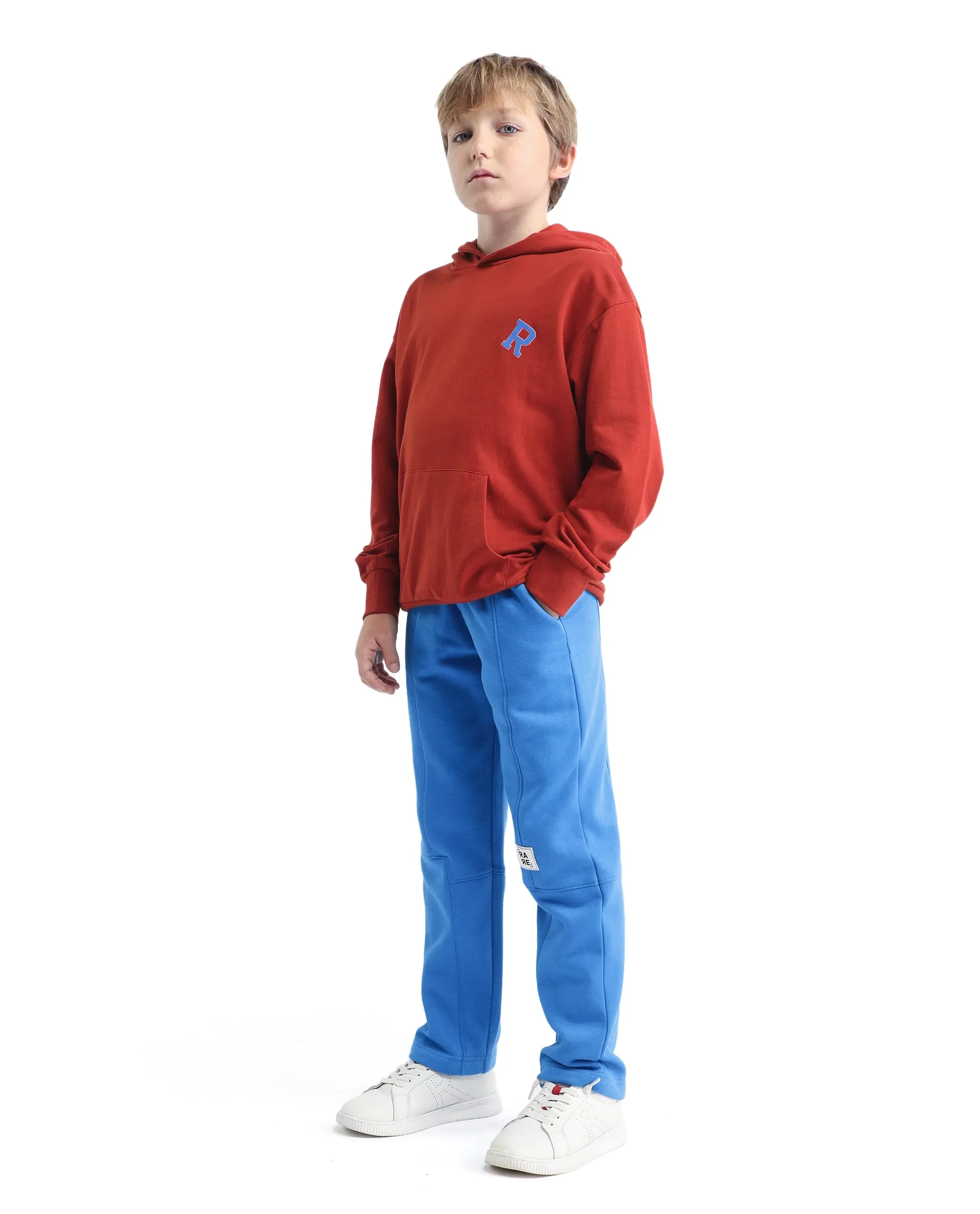 Rare Ones Kids Henry-B Dark Blue Cotton Blend Plain Regular Fit Trackpant - Image 5