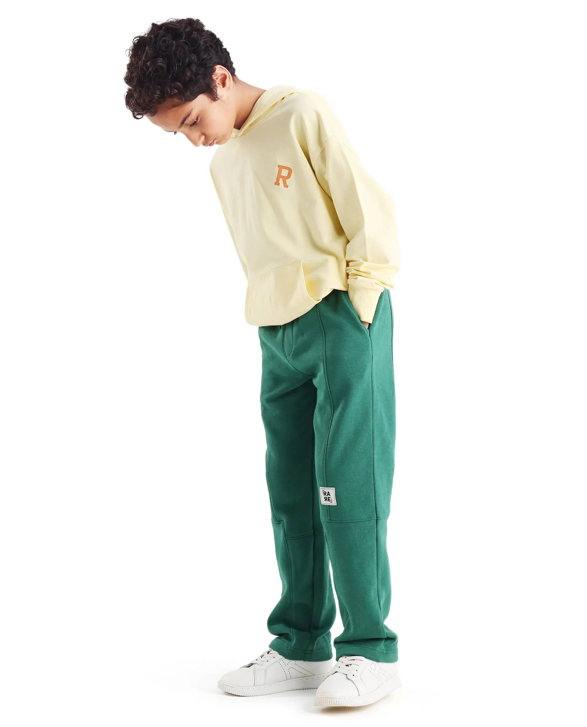 Rare Ones Kids Henry-B Pastel Green Cotton Blend Plain Regular Fit Trackpant - Image 5