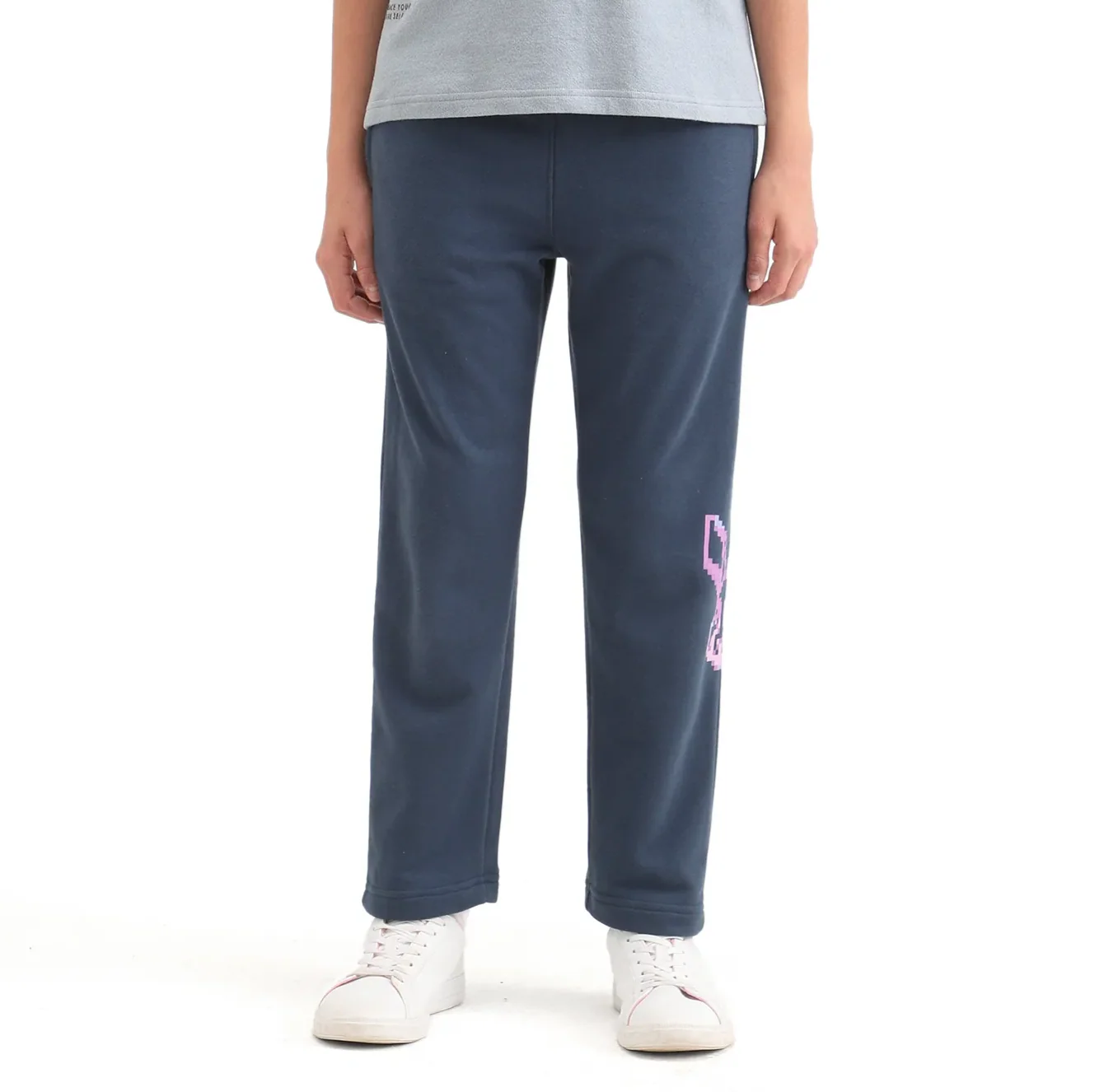 Rare Ones Kids Iver-B Navy Cotton Blend Drawstring Pigment Print Straight Fit Trackpant - Image 2