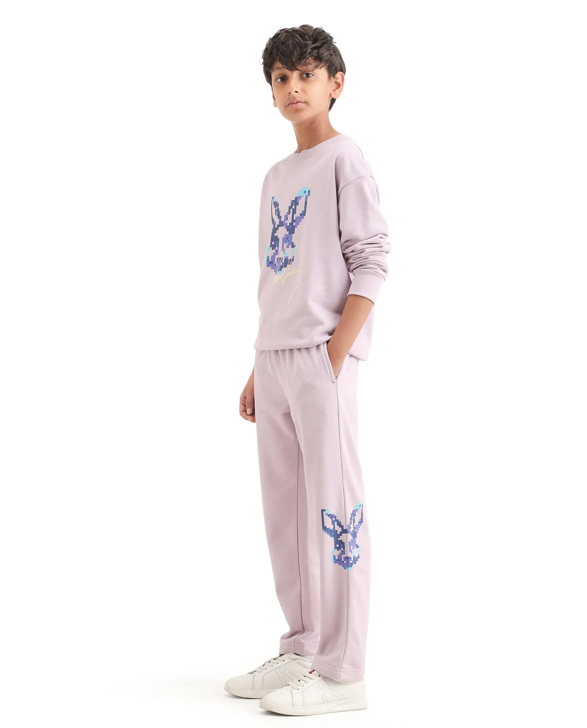 Rare Ones Kids Iver-B Pastel Purple Cotton Blend Drawstring Straight Fit Trackpant - Image 7