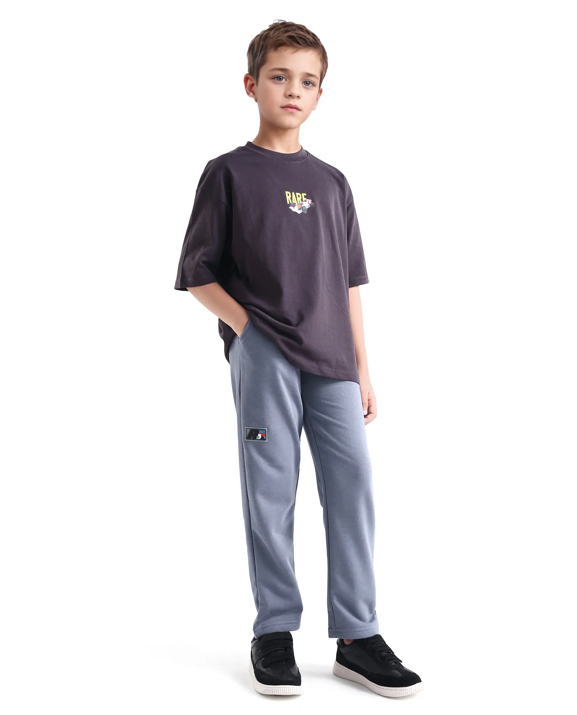 Rare Ones Kids Jag-B Dusky Purple Cotton Blend Pigment Print Straight Fit Trackpant - Image 6