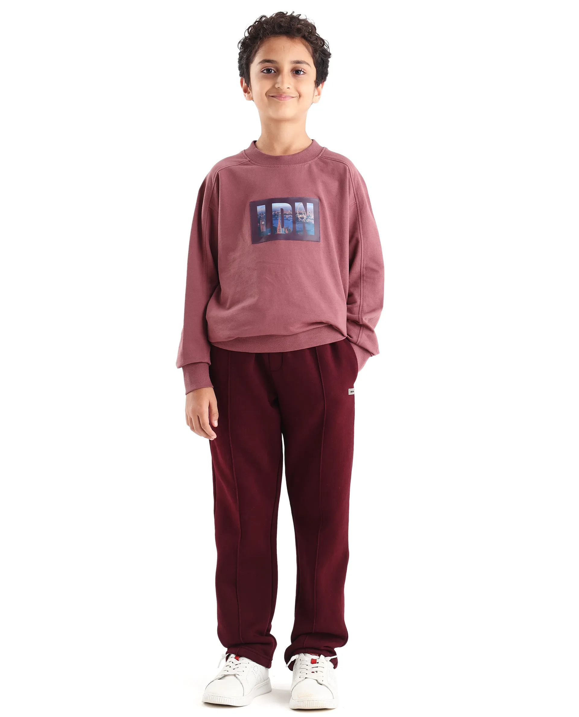 Rare Ones Kids Kaye-B Maroon Cotton Blend Drawstring Closure Regular Fit Trackpant - Image 3